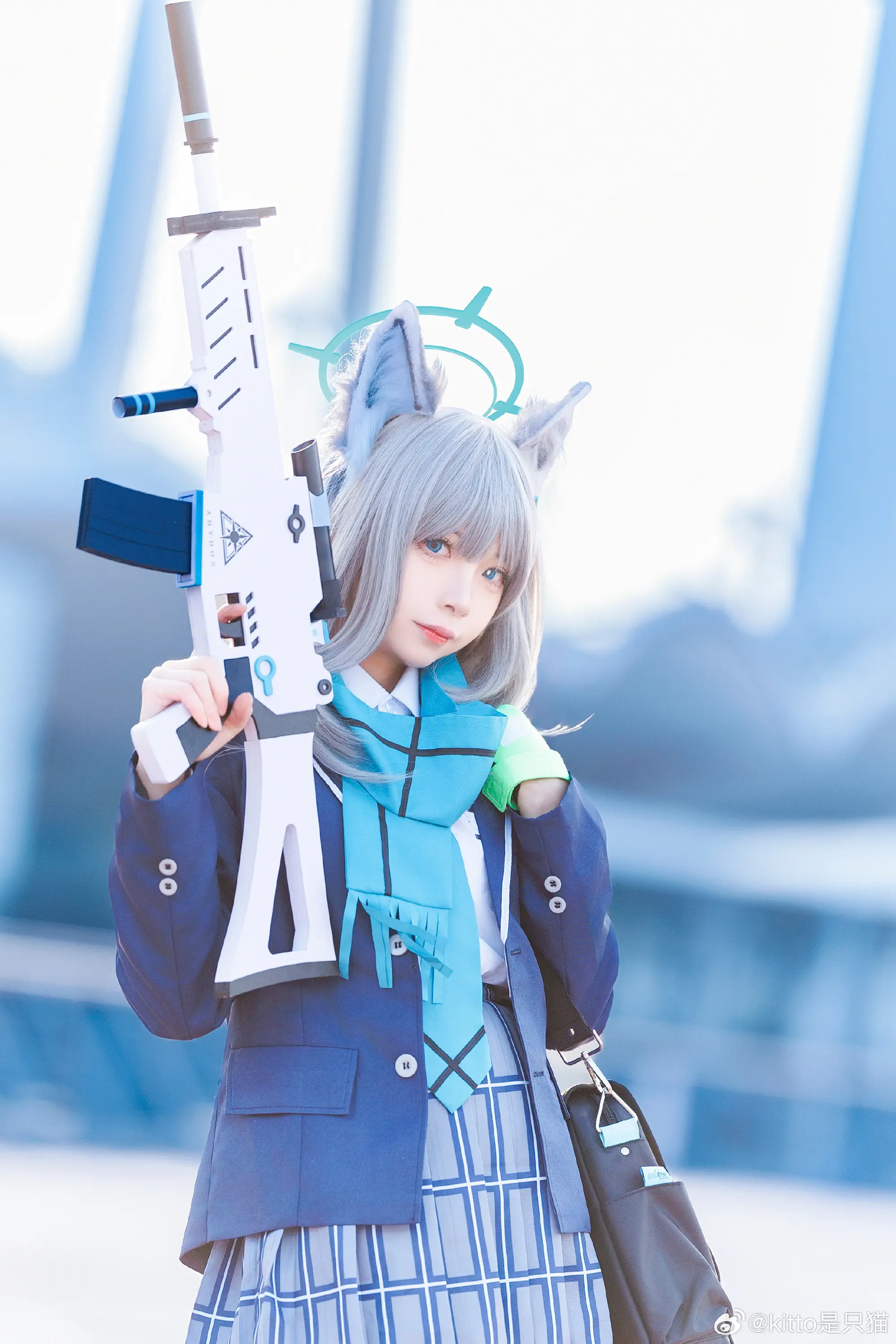 cosplay …唔？我脸上粘什么东西了吗？蔚蓝档案 砂狼白子@kitto是只猫 COSPLAY-第16张