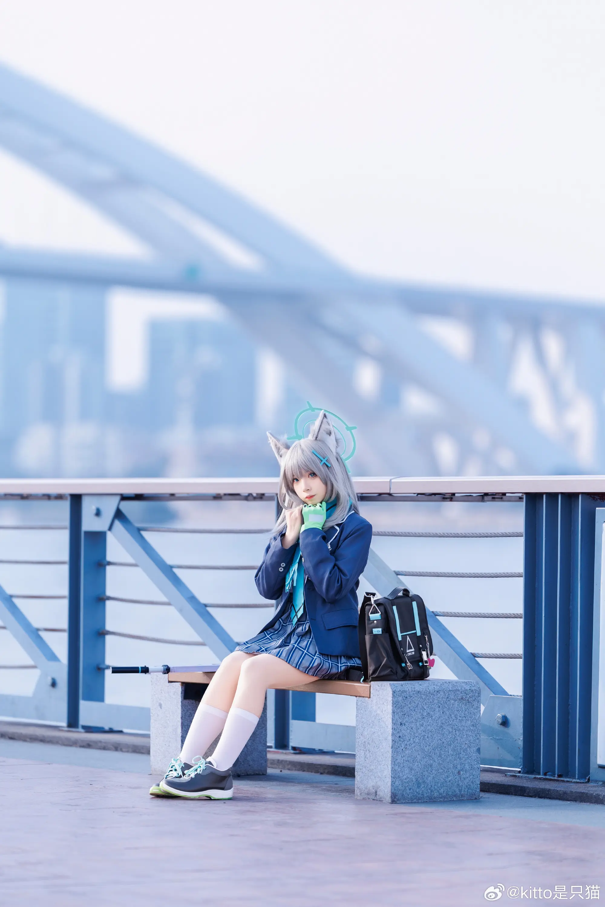 cosplay …唔？我脸上粘什么东西了吗？蔚蓝档案 砂狼白子@kitto是只猫 COSPLAY-第14张