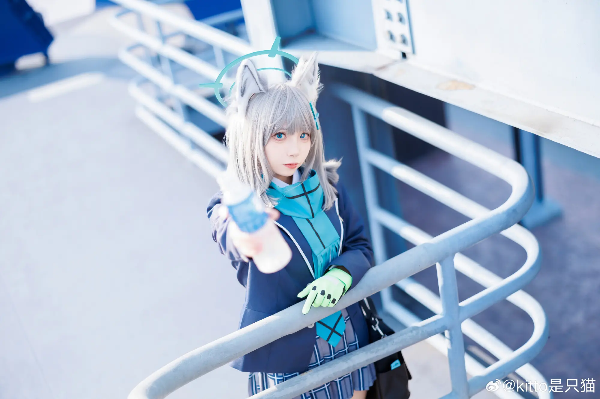 cosplay …唔？我脸上粘什么东西了吗？蔚蓝档案 砂狼白子@kitto是只猫 COSPLAY-第15张