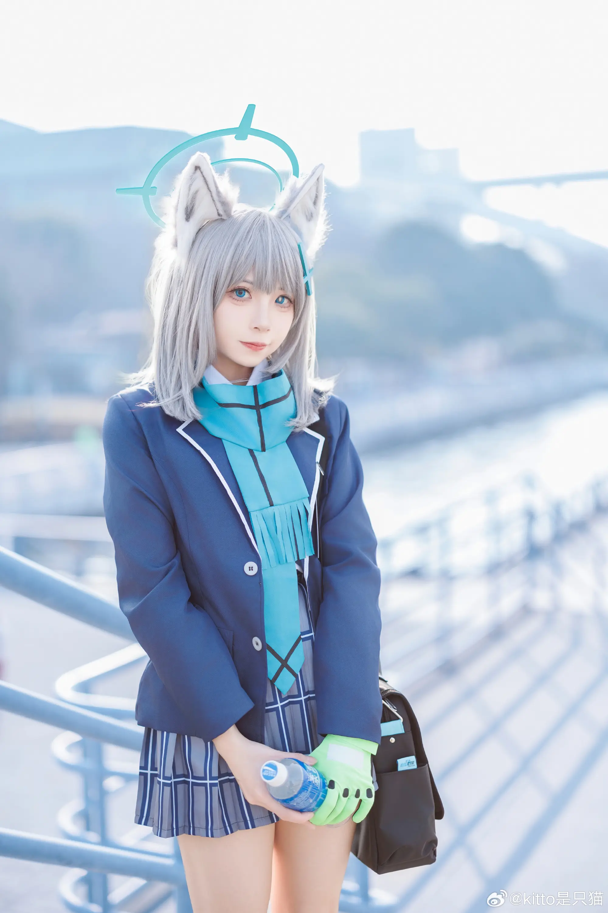 cosplay …唔？我脸上粘什么东西了吗？蔚蓝档案 砂狼白子@kitto是只猫 COSPLAY-第13张