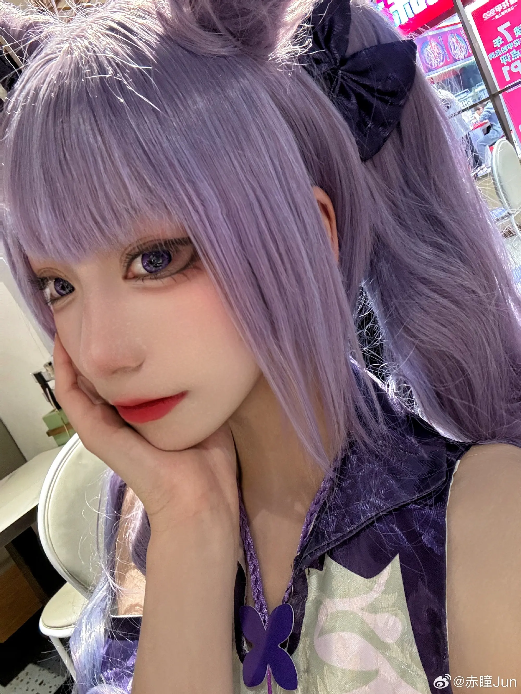 COSPLAY 拍完吃个饭！居然有人说是巴拉巴拉小魔仙！一定是没玩原神导致的jpg. 刻师傅！来碗牛杂🍜~！原神 刻晴@赤瞳Jun COSPLAY-第2张