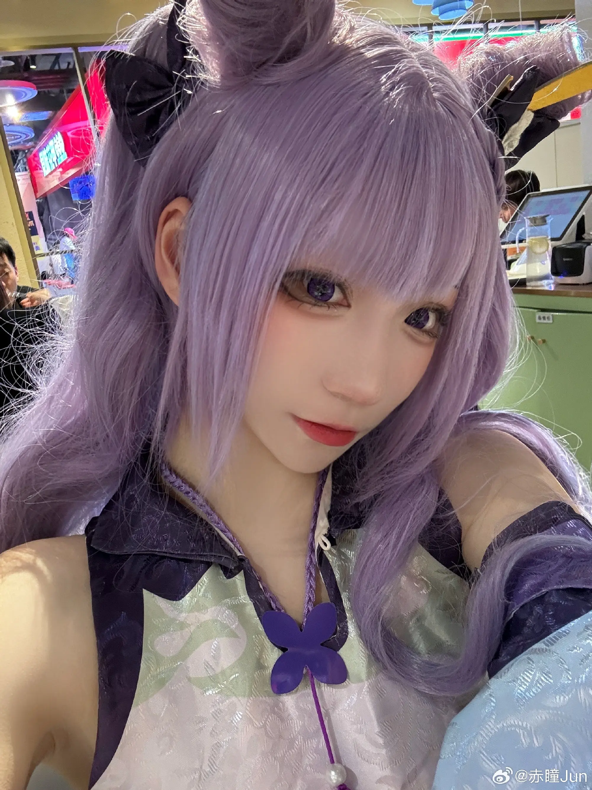COSPLAY 拍完吃个饭！居然有人说是巴拉巴拉小魔仙！一定是没玩原神导致的jpg. 刻师傅！来碗牛杂🍜~！原神 刻晴@赤瞳Jun COSPLAY-第3张