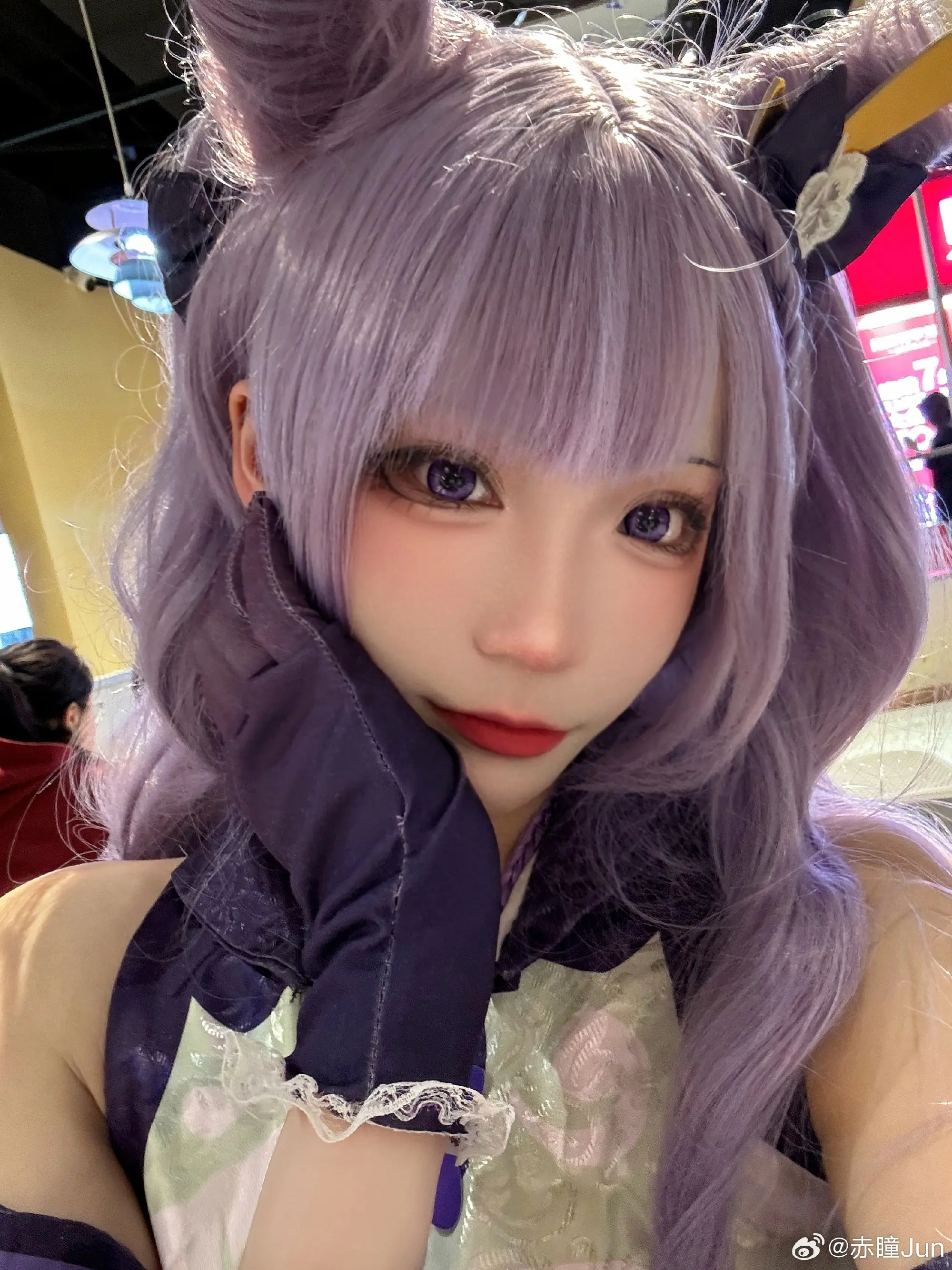 COSPLAY 拍完吃个饭！居然有人说是巴拉巴拉小魔仙！一定是没玩原神导致的jpg. 刻师傅！来碗牛杂🍜~！原神 刻晴@赤瞳Jun COSPLAY-第4张