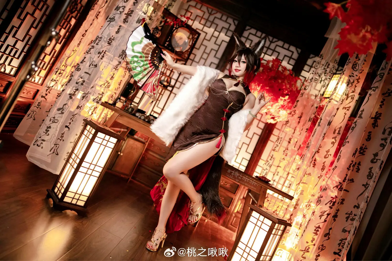 COSPLAY 就以奇珍万千，给各位鼓劲啦~ 崩坏星穹铁道 旗袍装扮的小狐狸 停云@桃之啾啾 COSPLAY-第3张