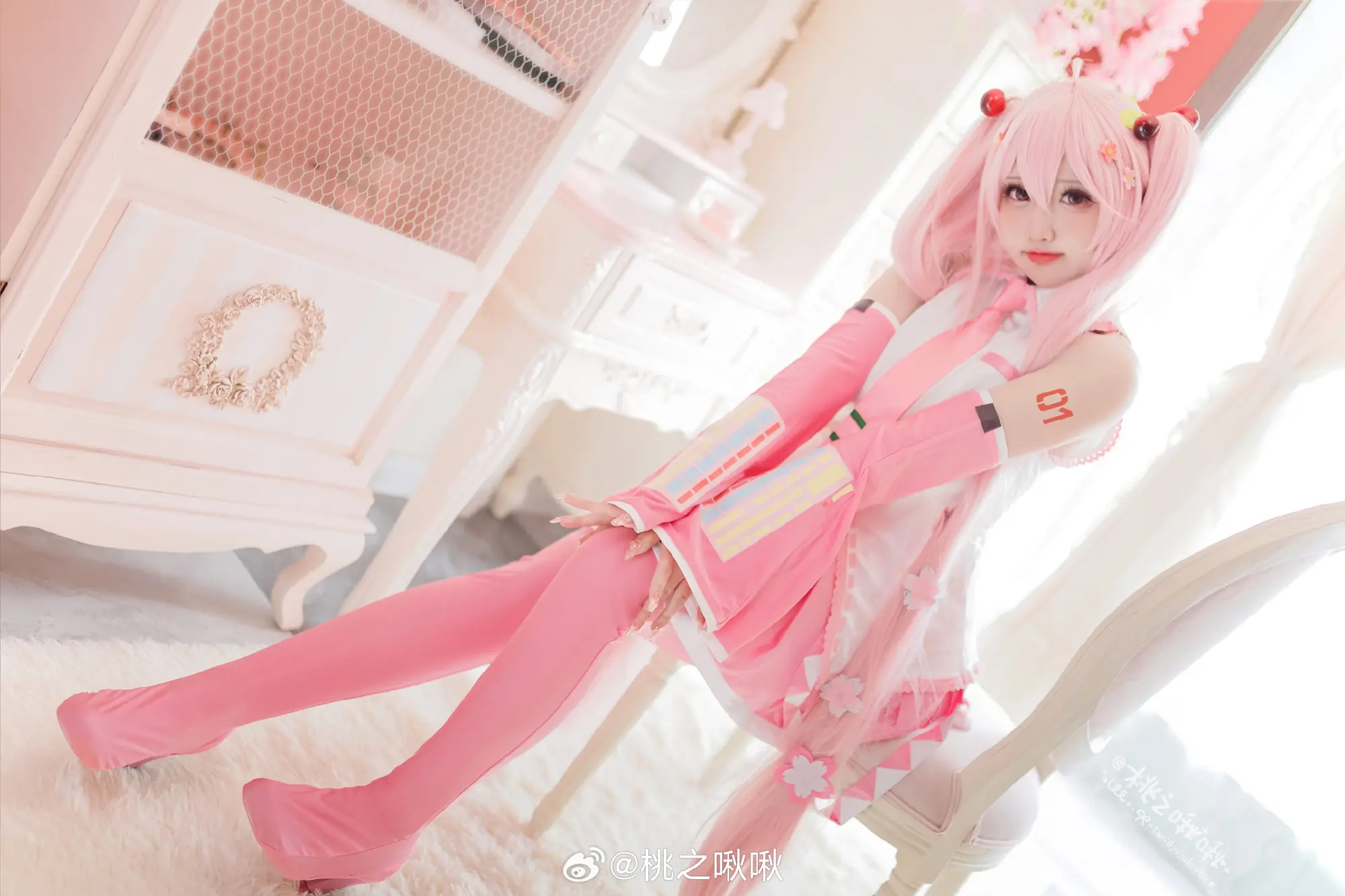 COSPLAY 🌸春日的樱色妖精🌸 樱初音!樱初音!终于发这套啦~@桃之啾啾 COSPLAY-第6张