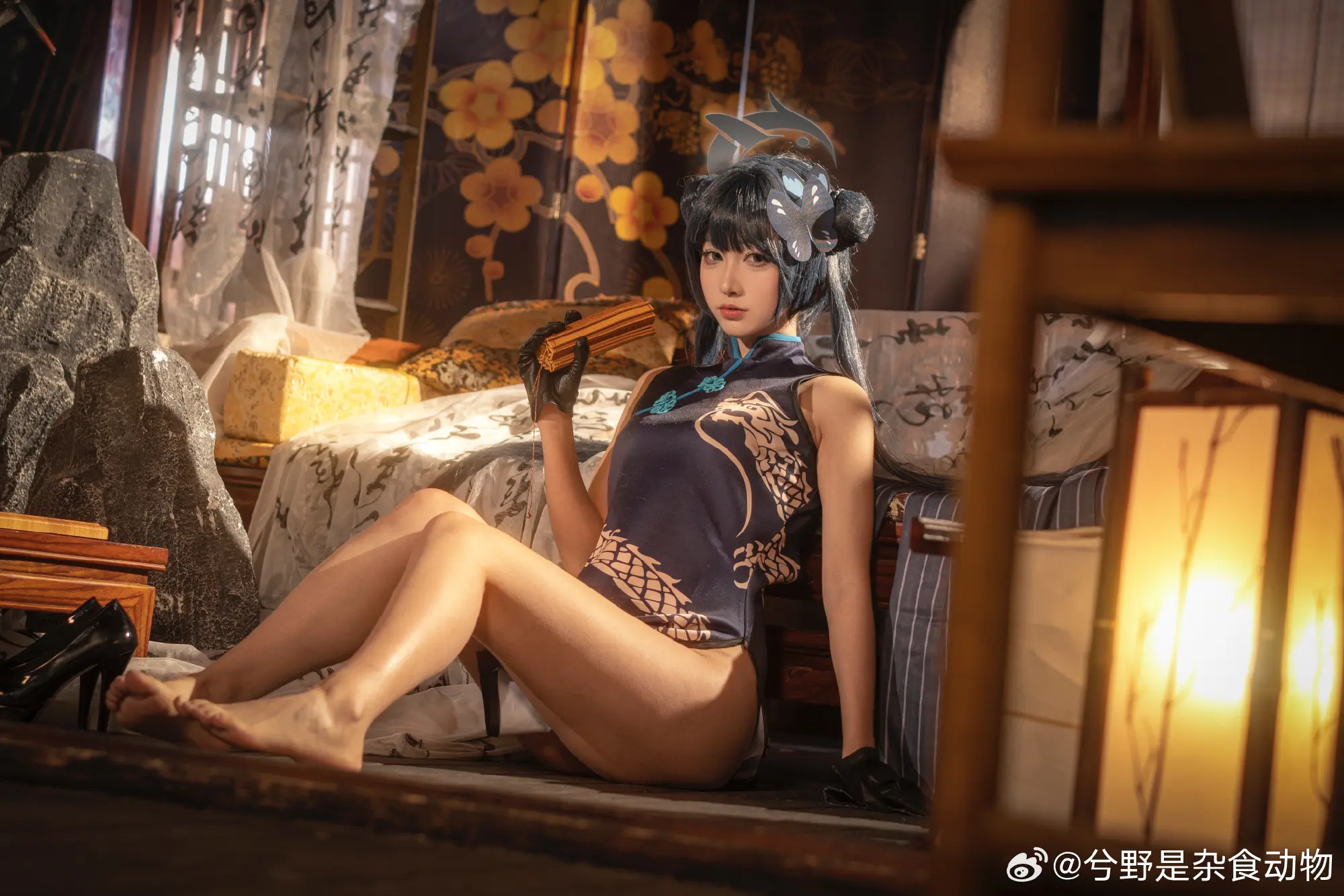 cosplay 来自山海经的黑色君主 蔚蓝档案 龙华妃咲@兮野是杂食动物 COSPLAY-第2张