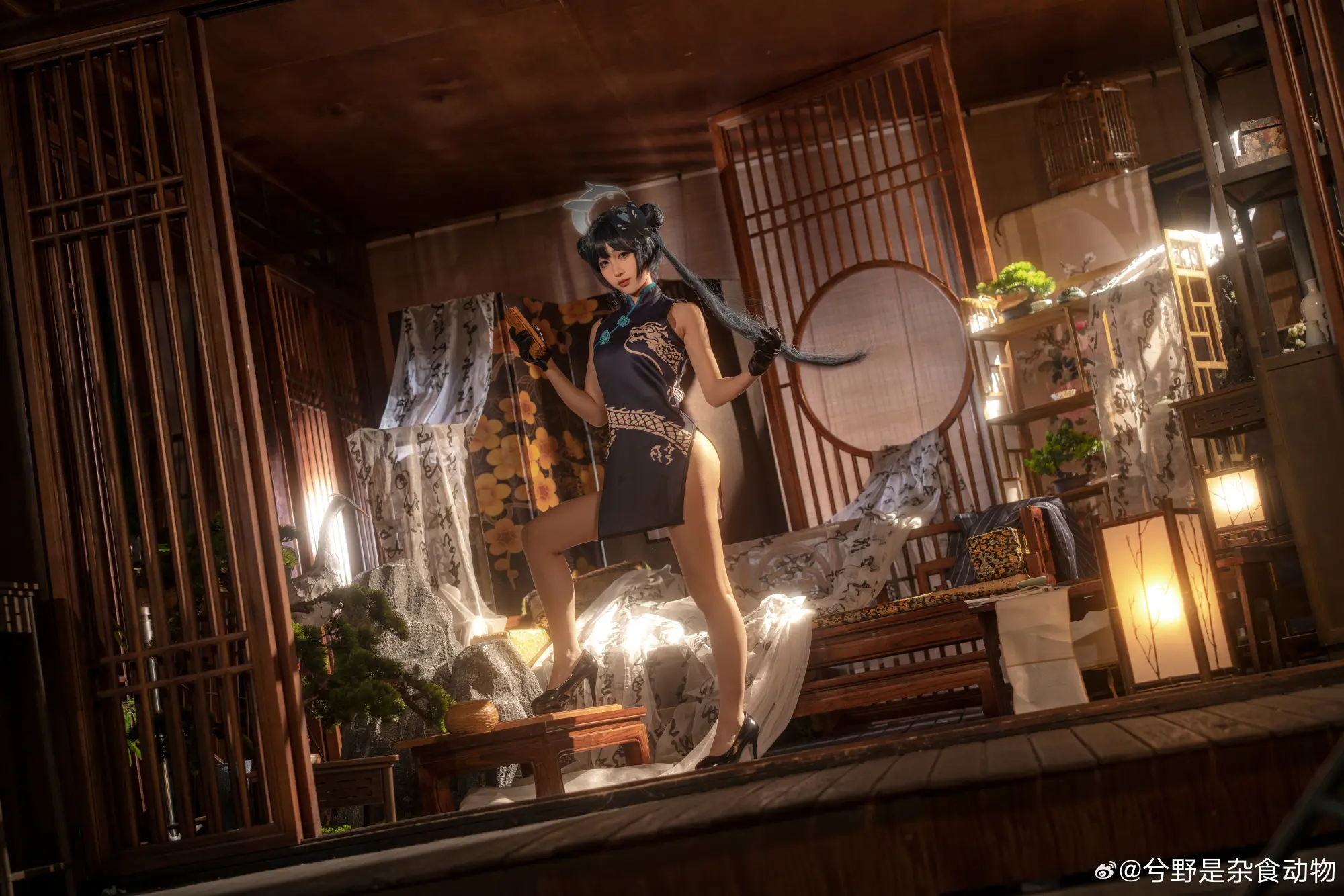 cosplay 来自山海经的黑色君主 蔚蓝档案 龙华妃咲@兮野是杂食动物 COSPLAY-第8张