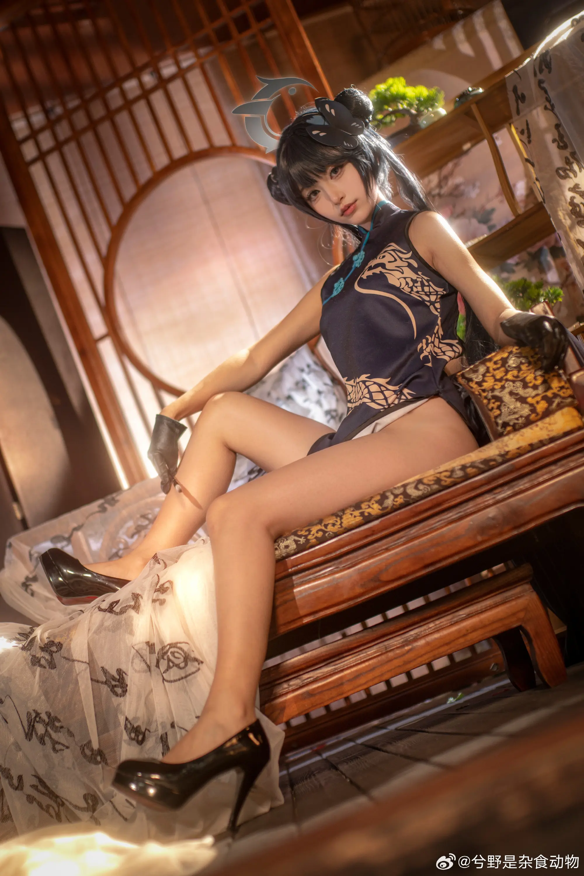 cosplay 来自山海经的黑色君主 蔚蓝档案 龙华妃咲@兮野是杂食动物 COSPLAY-第9张