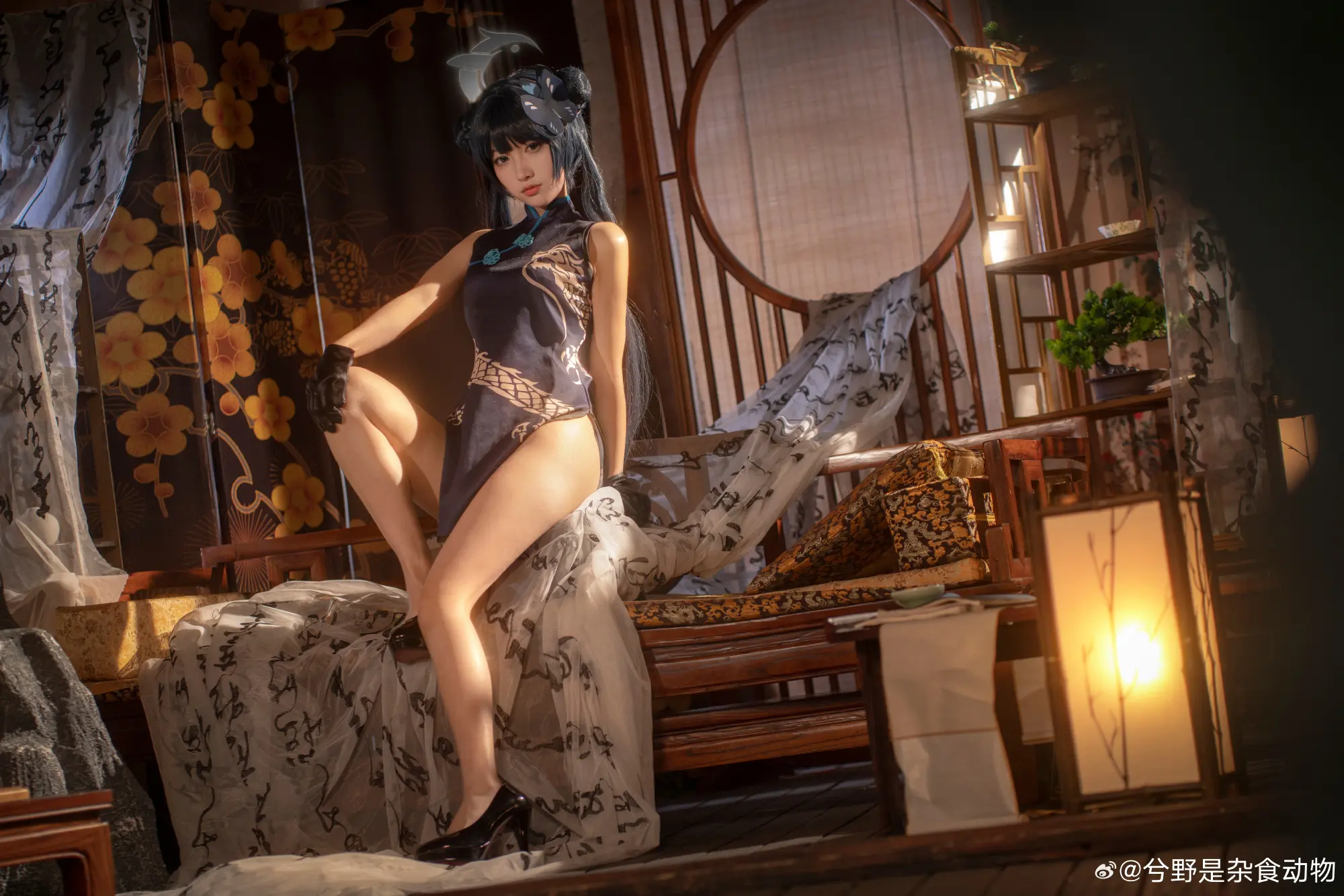 cosplay 来自山海经的黑色君主 蔚蓝档案 龙华妃咲@兮野是杂食动物 COSPLAY-第10张