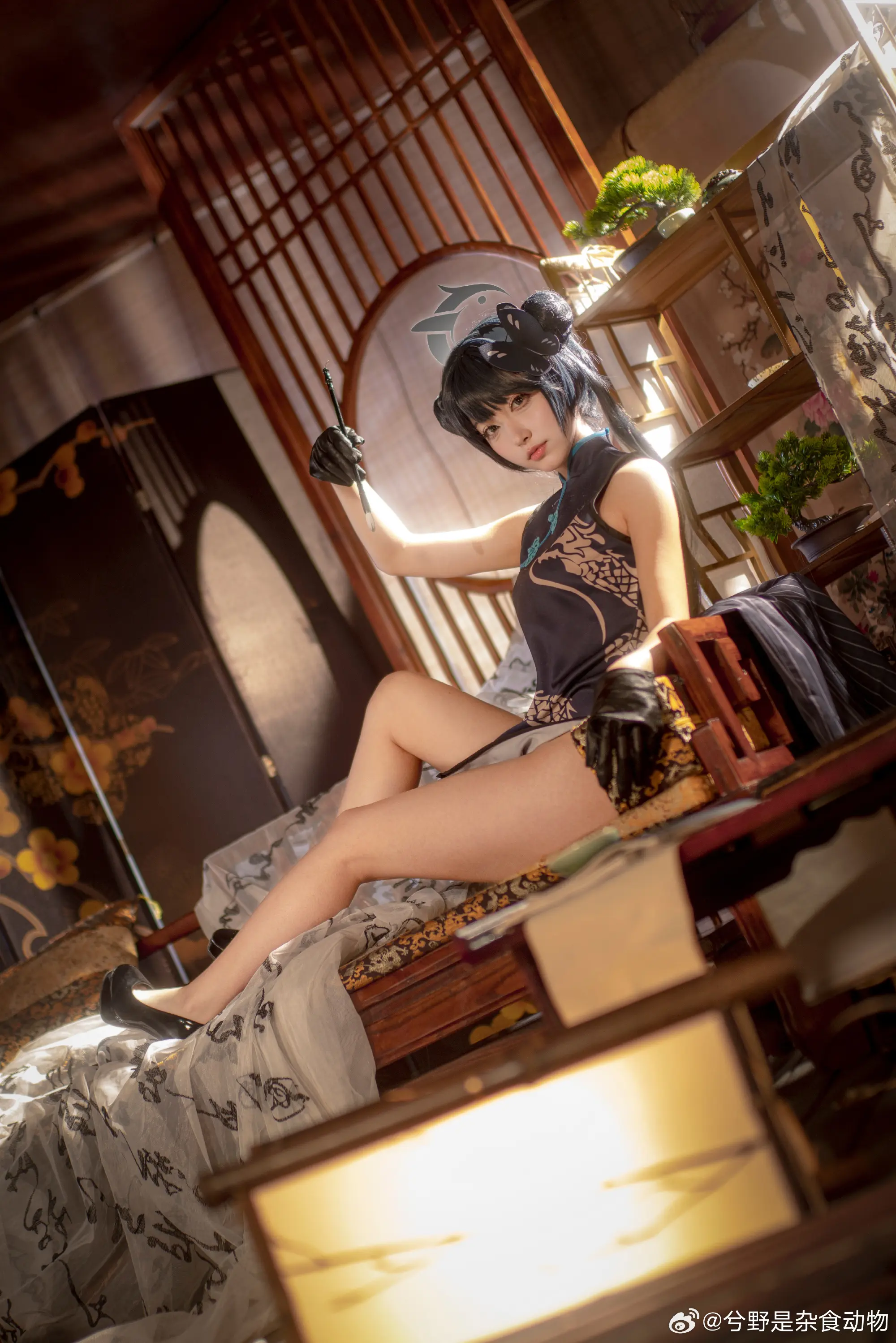 cosplay 来自山海经的黑色君主 蔚蓝档案 龙华妃咲@兮野是杂食动物 COSPLAY-第13张