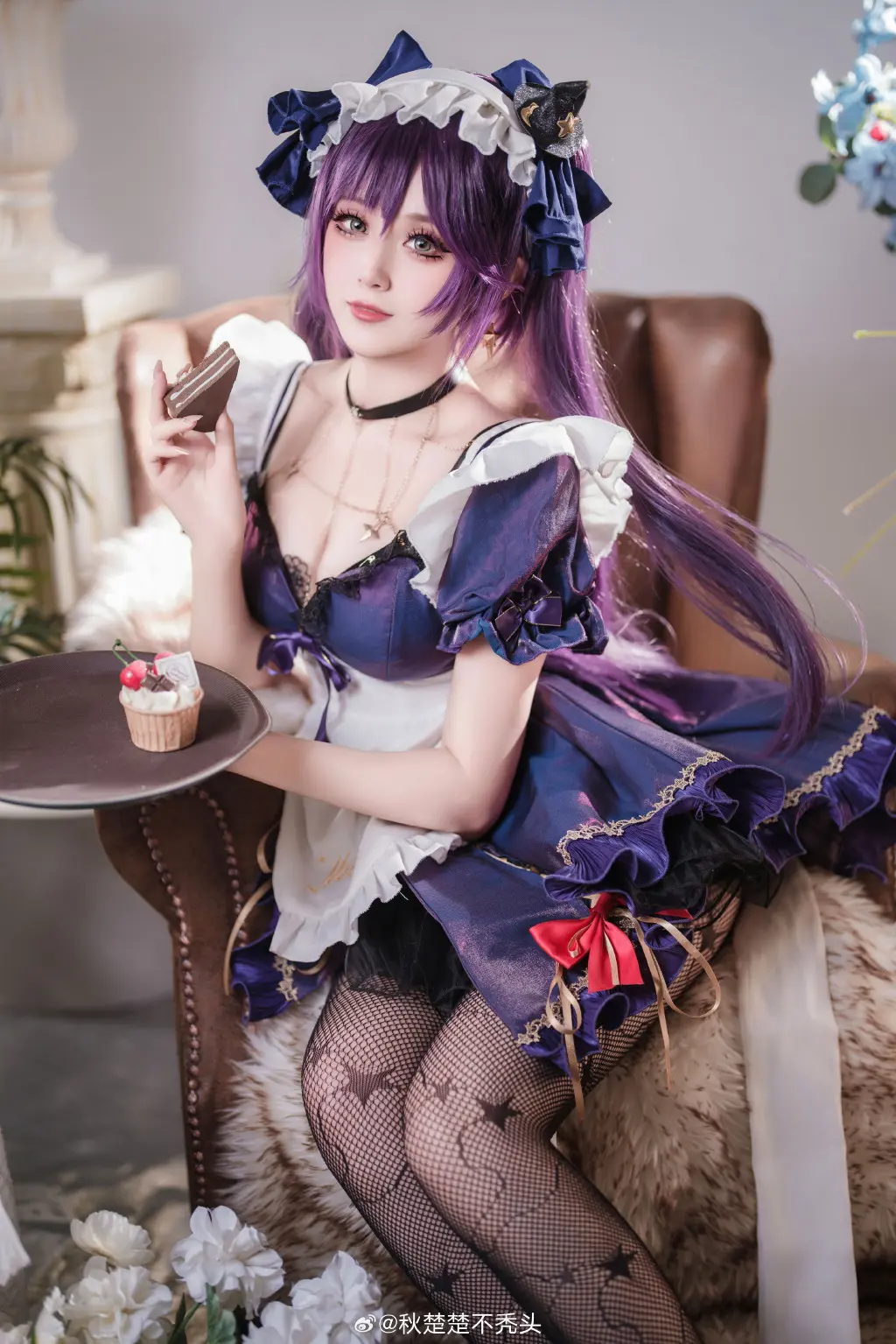 COSPLAY 给你留了早餐哦❤️ 原神 莫娜女仆@秋楚楚不秃头-公众号小姨ai