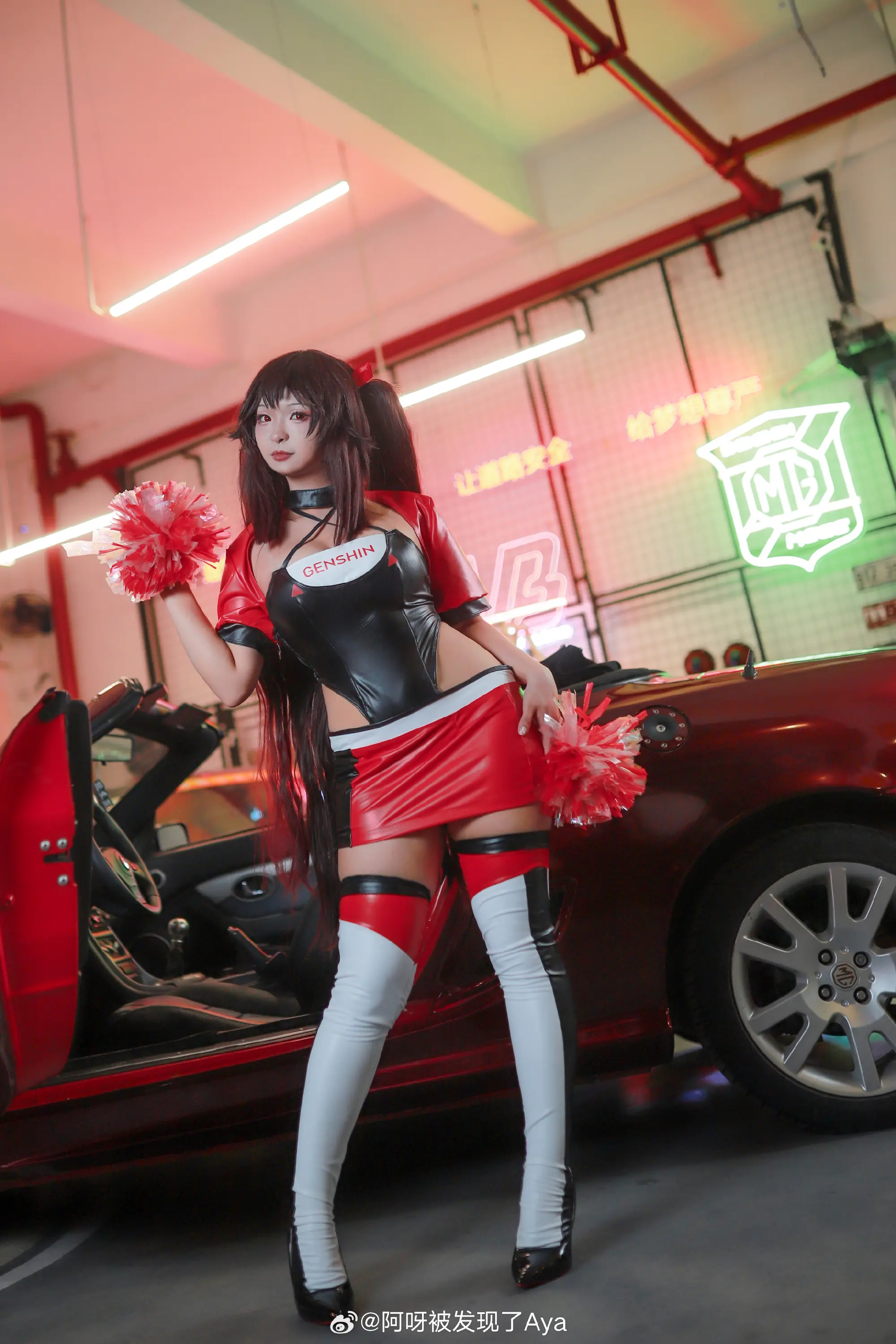 COSPLAY 哦，你困了吗～？那你好好休息吧，我一个人四处转转～原神 赛车娘胡桃@阿呀想长高 COSPLAY-第3张