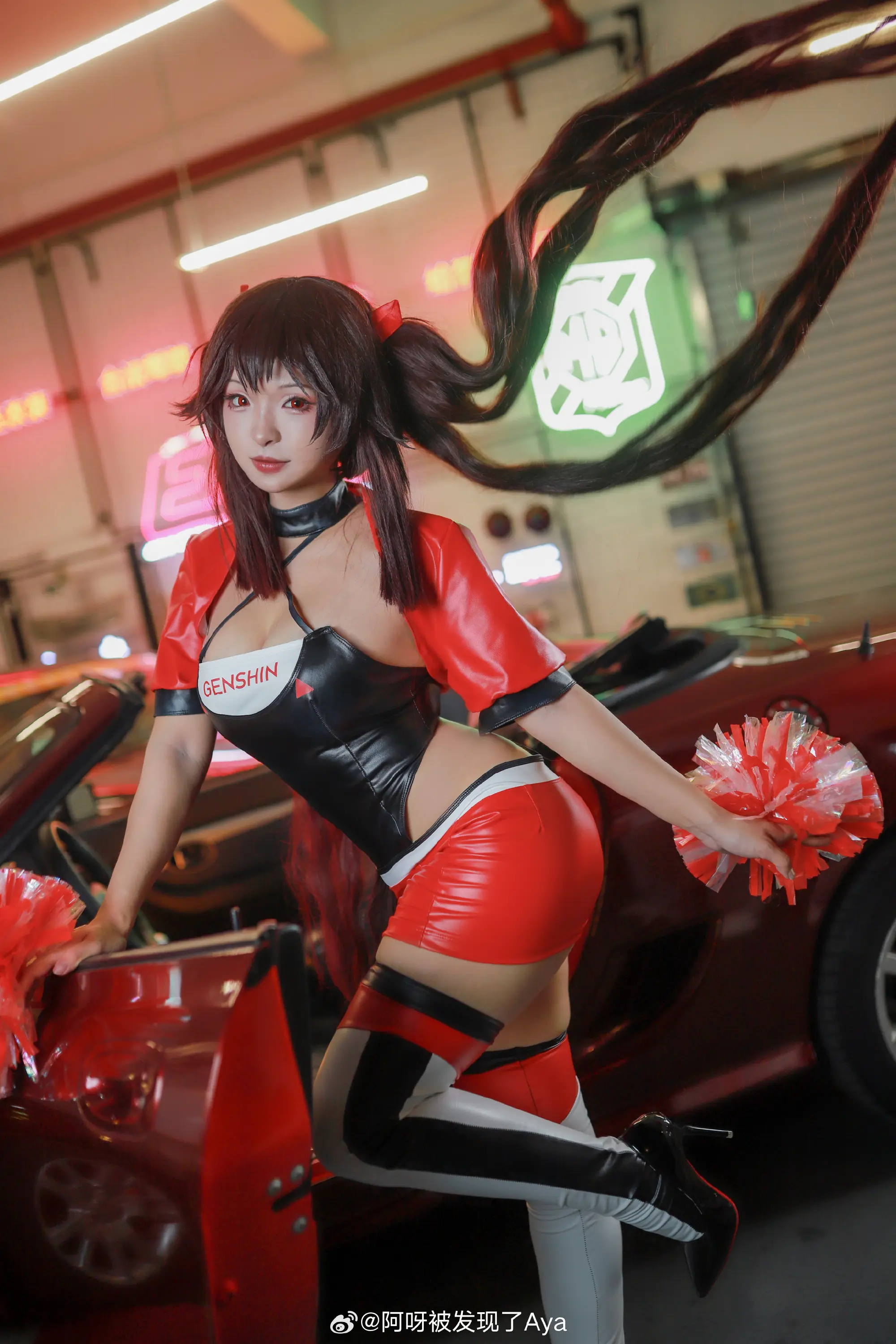 COSPLAY 哦，你困了吗～？那你好好休息吧，我一个人四处转转～原神 赛车娘胡桃@阿呀想长高 COSPLAY-第6张