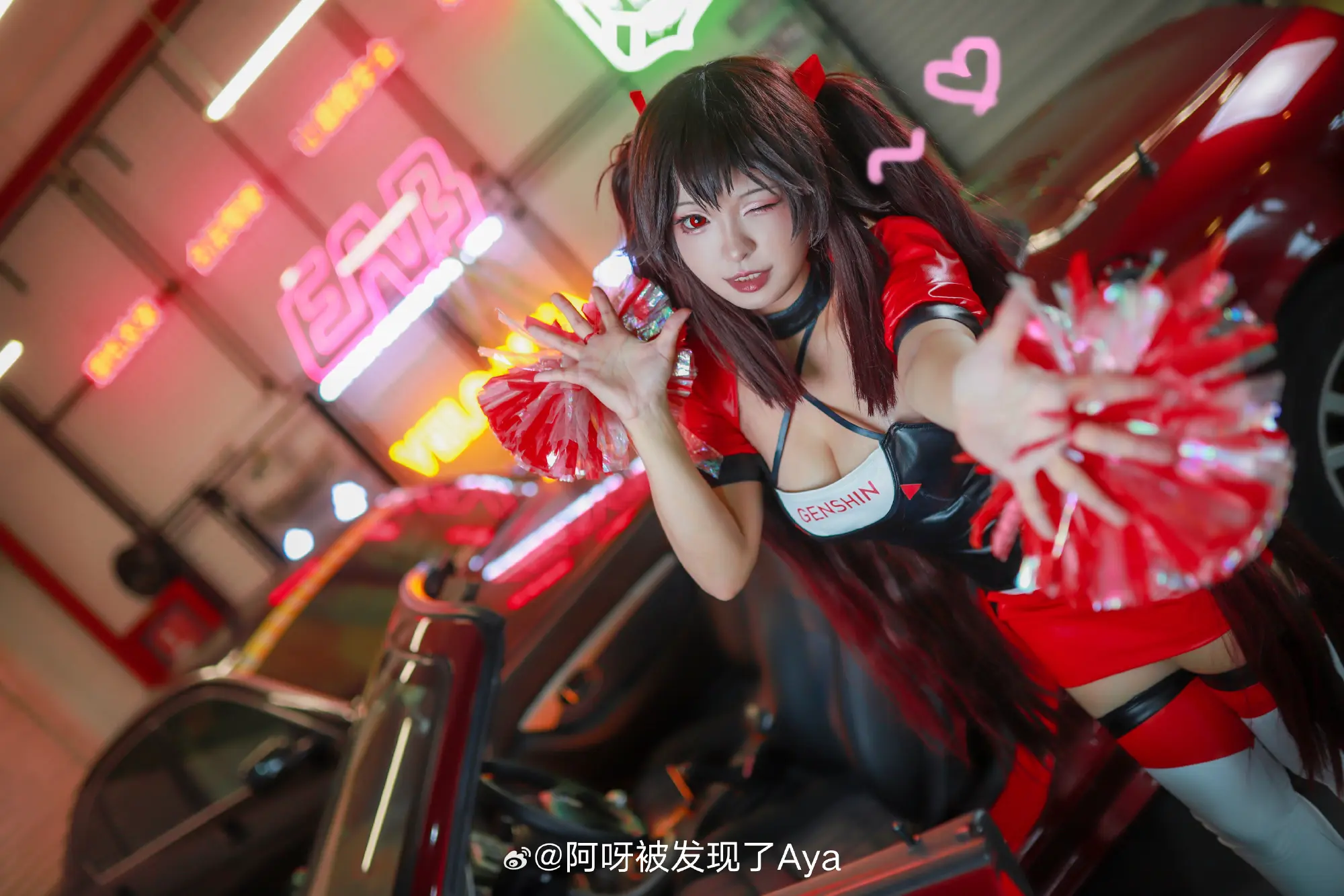 COSPLAY 哦，你困了吗～？那你好好休息吧，我一个人四处转转～原神 赛车娘胡桃@阿呀想长高 COSPLAY-第5张