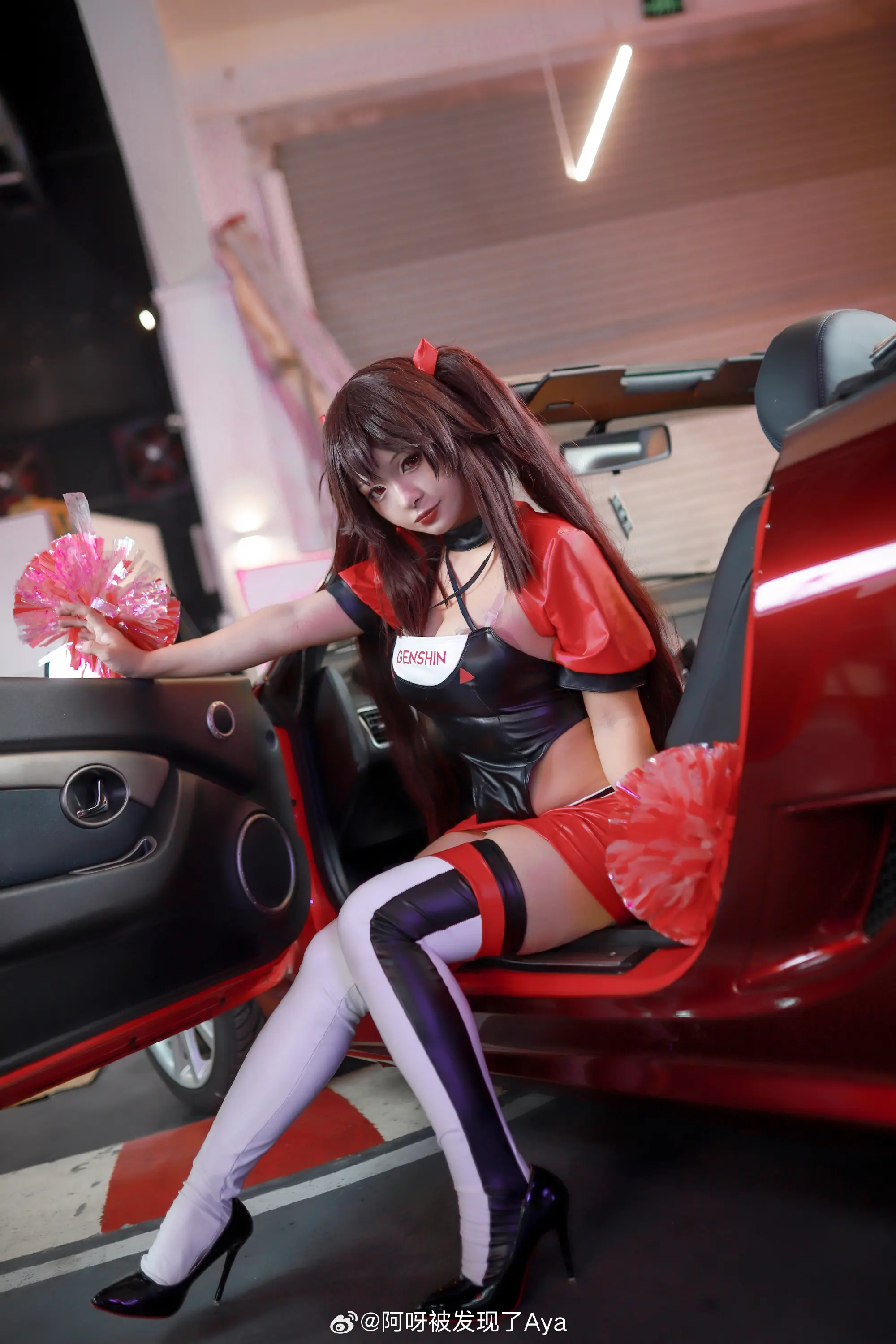 COSPLAY 哦，你困了吗～？那你好好休息吧，我一个人四处转转～原神 赛车娘胡桃@阿呀想长高 COSPLAY-第4张