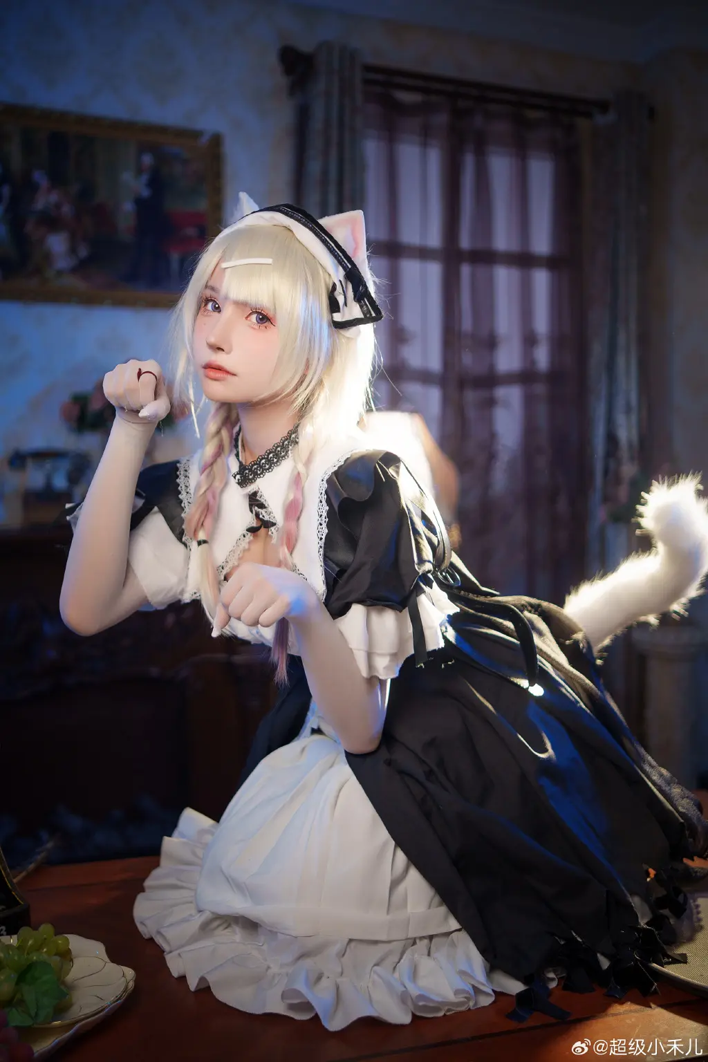 女仆猫猫诶！好久之前拍的啦 明日方舟 风丸 幻影轻俏🐱@超级小禾儿 COSPLAY-第5张