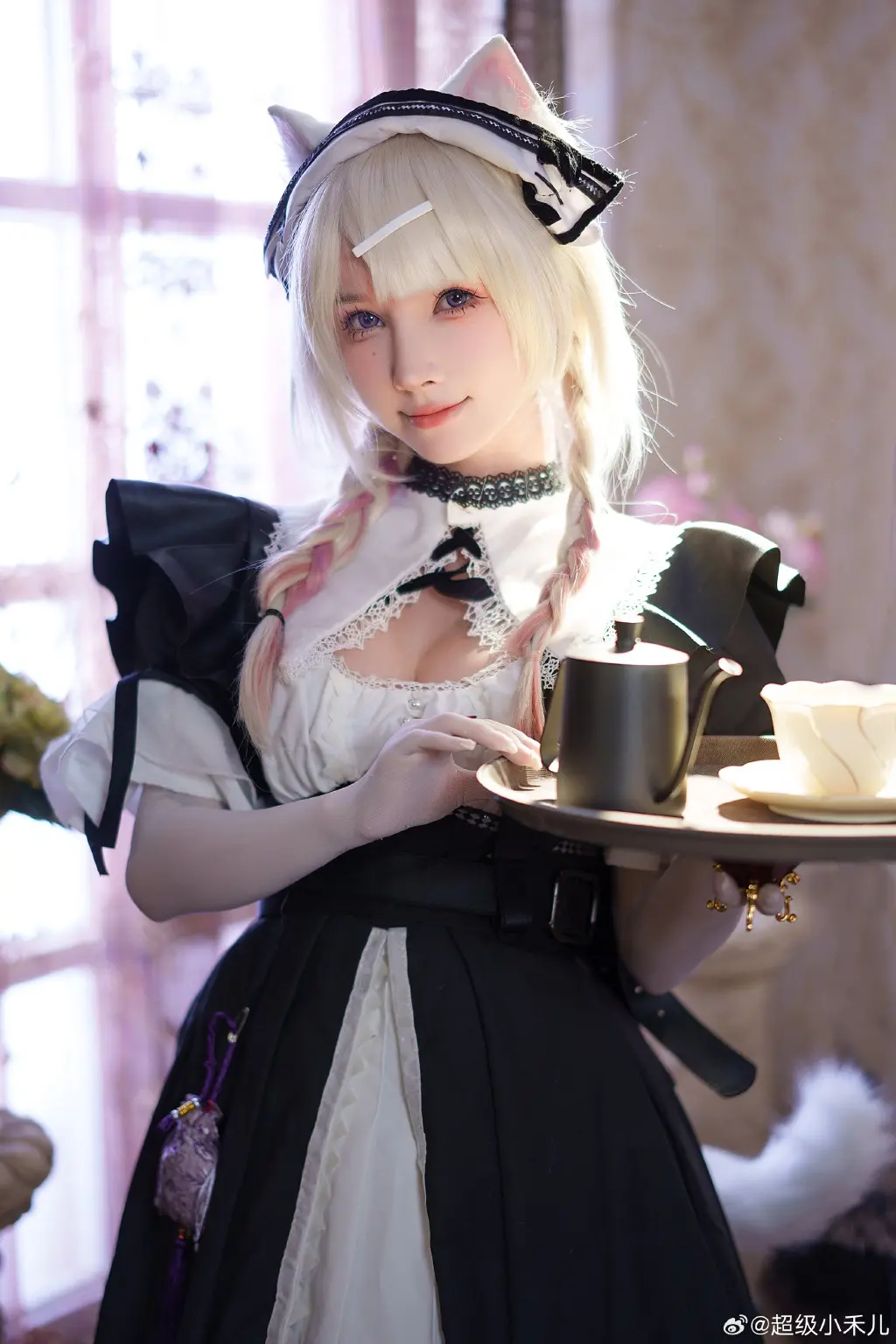 女仆猫猫诶！好久之前拍的啦 明日方舟 风丸 幻影轻俏🐱@超级小禾儿 COSPLAY-第9张