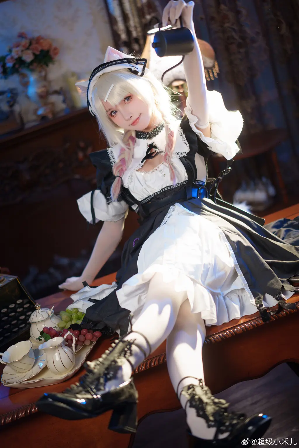 女仆猫猫诶！好久之前拍的啦 明日方舟 风丸 幻影轻俏🐱@超级小禾儿 COSPLAY-第13张