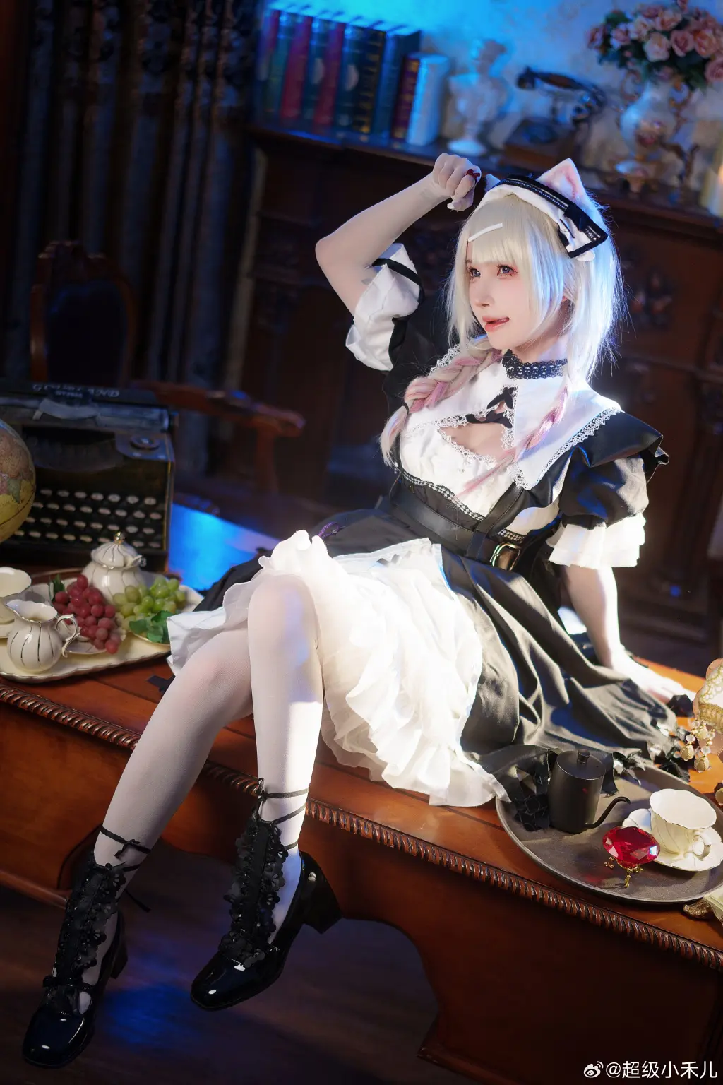 女仆猫猫诶！好久之前拍的啦 明日方舟 风丸 幻影轻俏🐱@超级小禾儿 COSPLAY-第14张