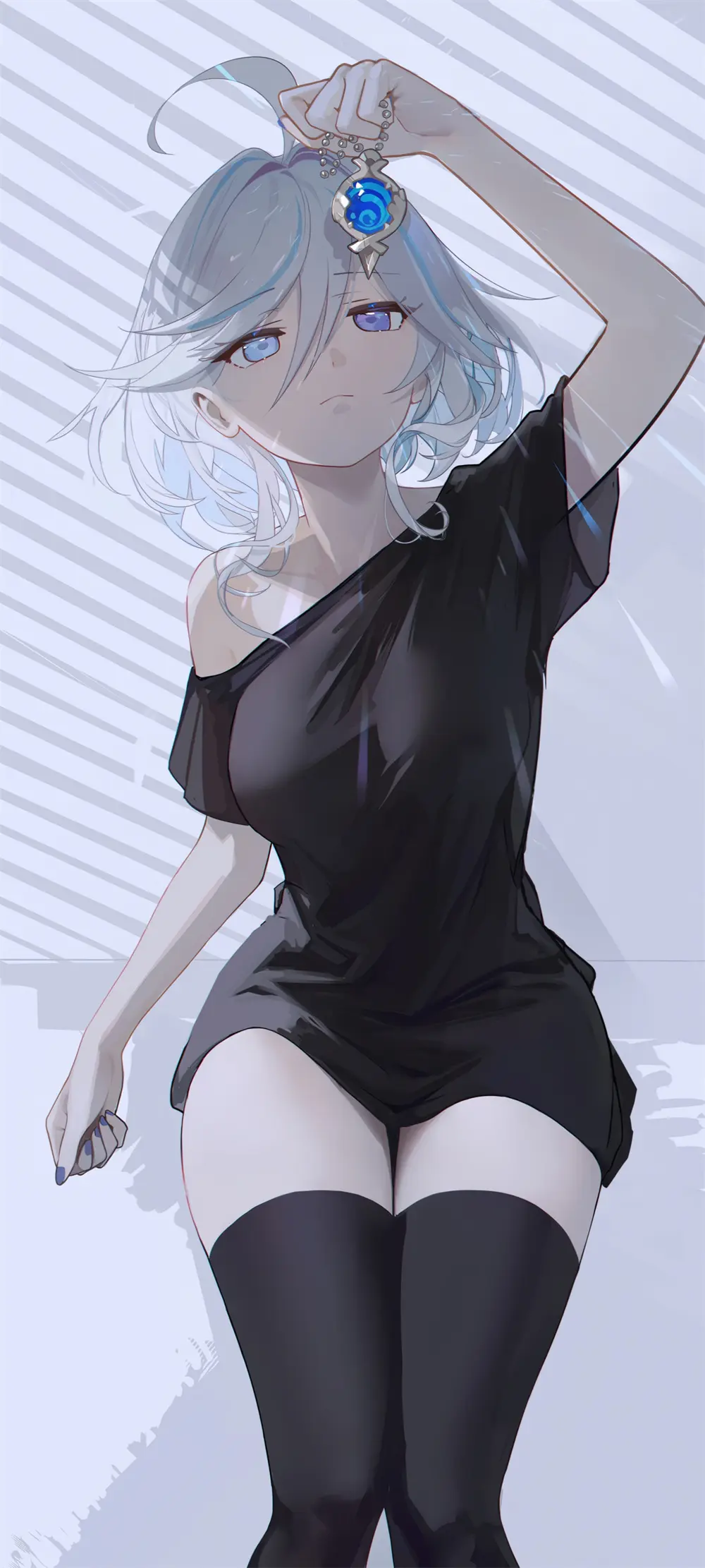 动漫壁纸 | 超可爱银发美少女 兽耳芙宁娜 今日插画壁纸推荐 壁纸-第11张