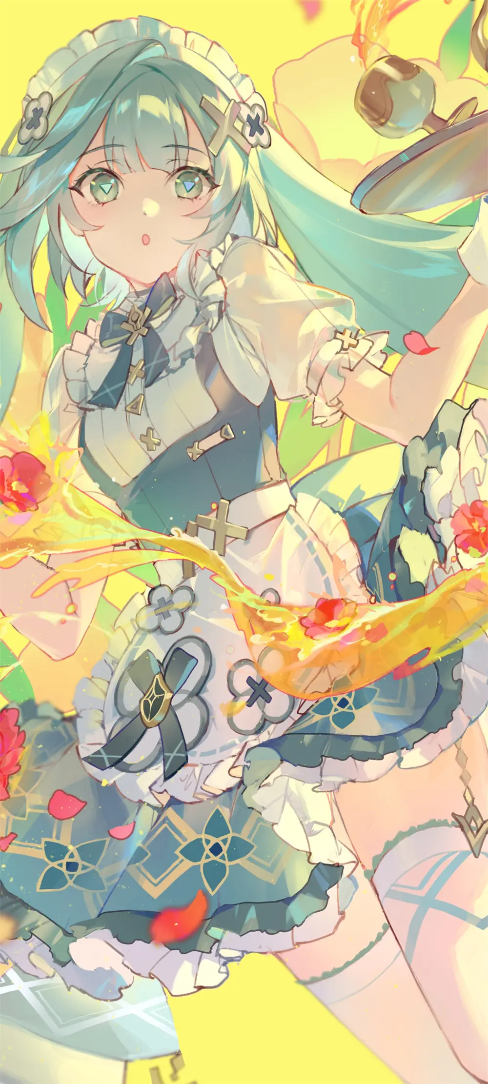 动漫壁纸 | 超可爱银发美少女 兽耳芙宁娜 今日插画壁纸推荐 壁纸-第7张