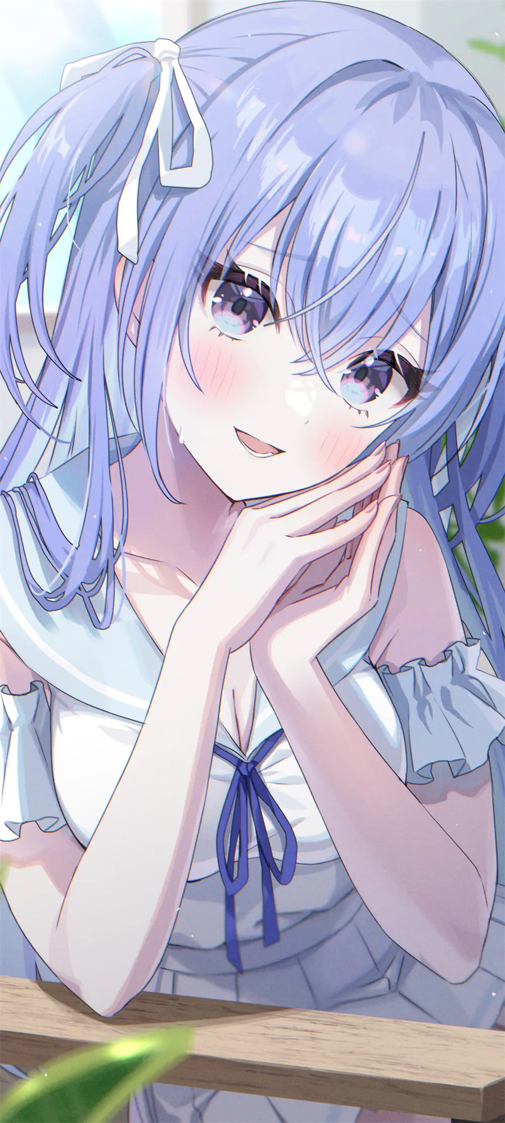 动漫壁纸 | 超可爱银发美少女 兽耳芙宁娜 今日插画壁纸推荐 壁纸-第6张