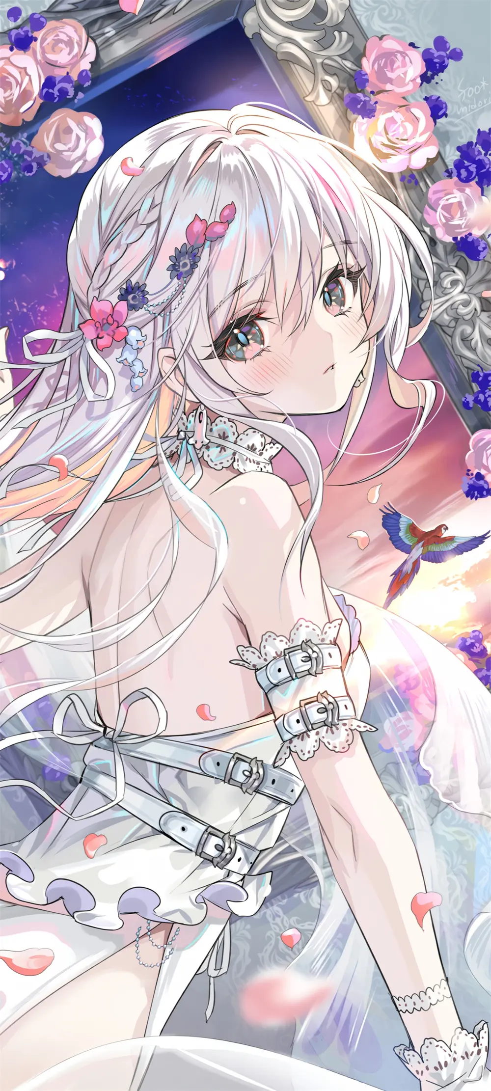 动漫壁纸 | 超可爱银发美少女 兽耳芙宁娜 今日插画壁纸推荐-公众号小姨ai