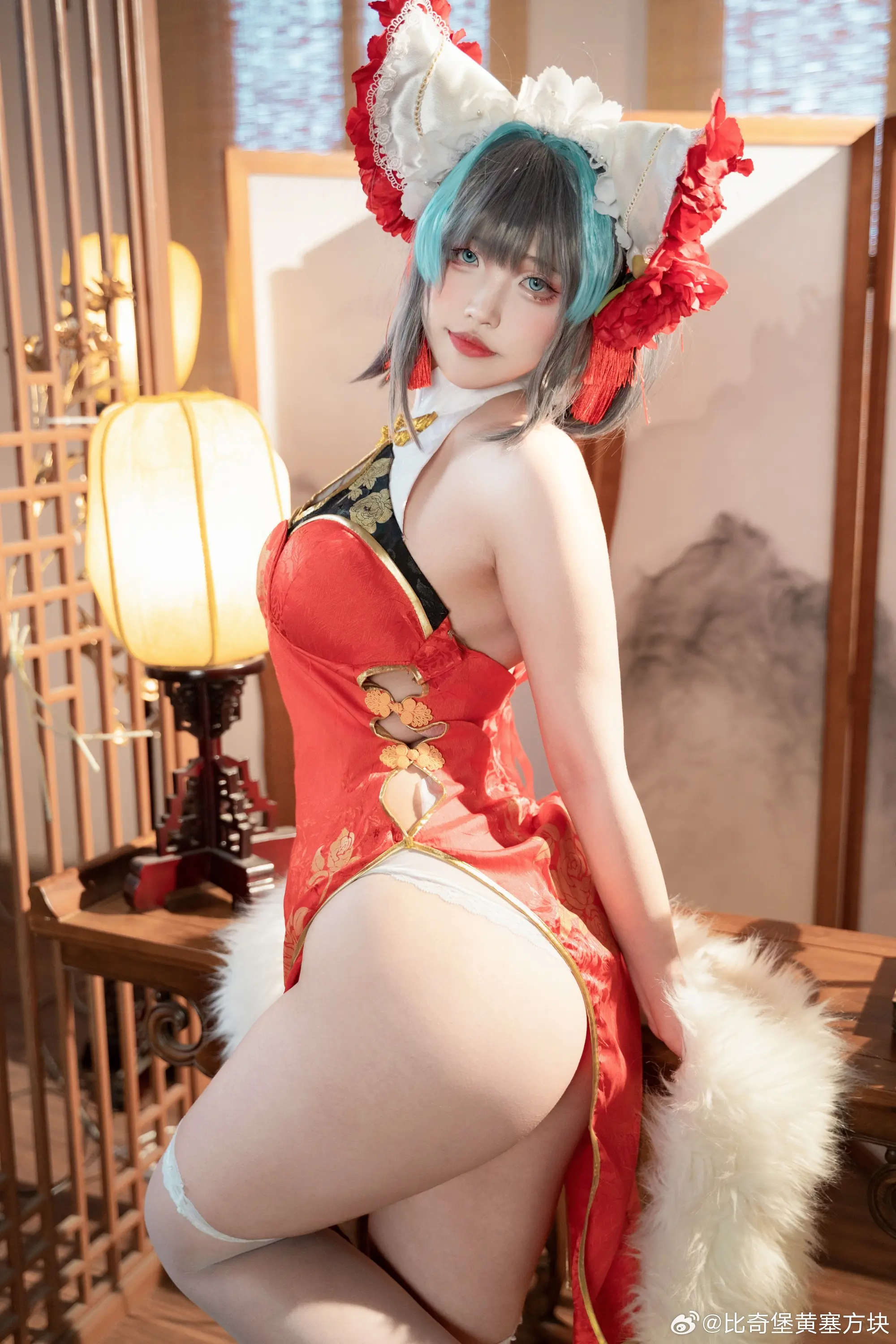 COSPLAY 碧蓝航线 柴郡@比奇堡黄塞方块-公众号小姨ai