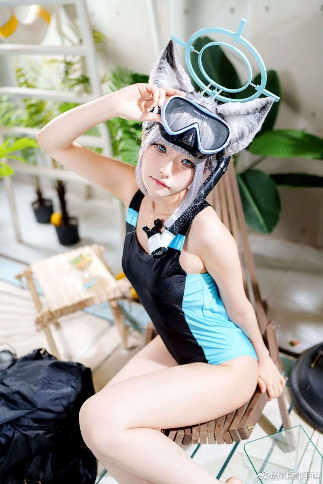 cos正片  碧蓝档案 砂狼白子 泳装@炸虾球耶呜 COSPLAY-第4张