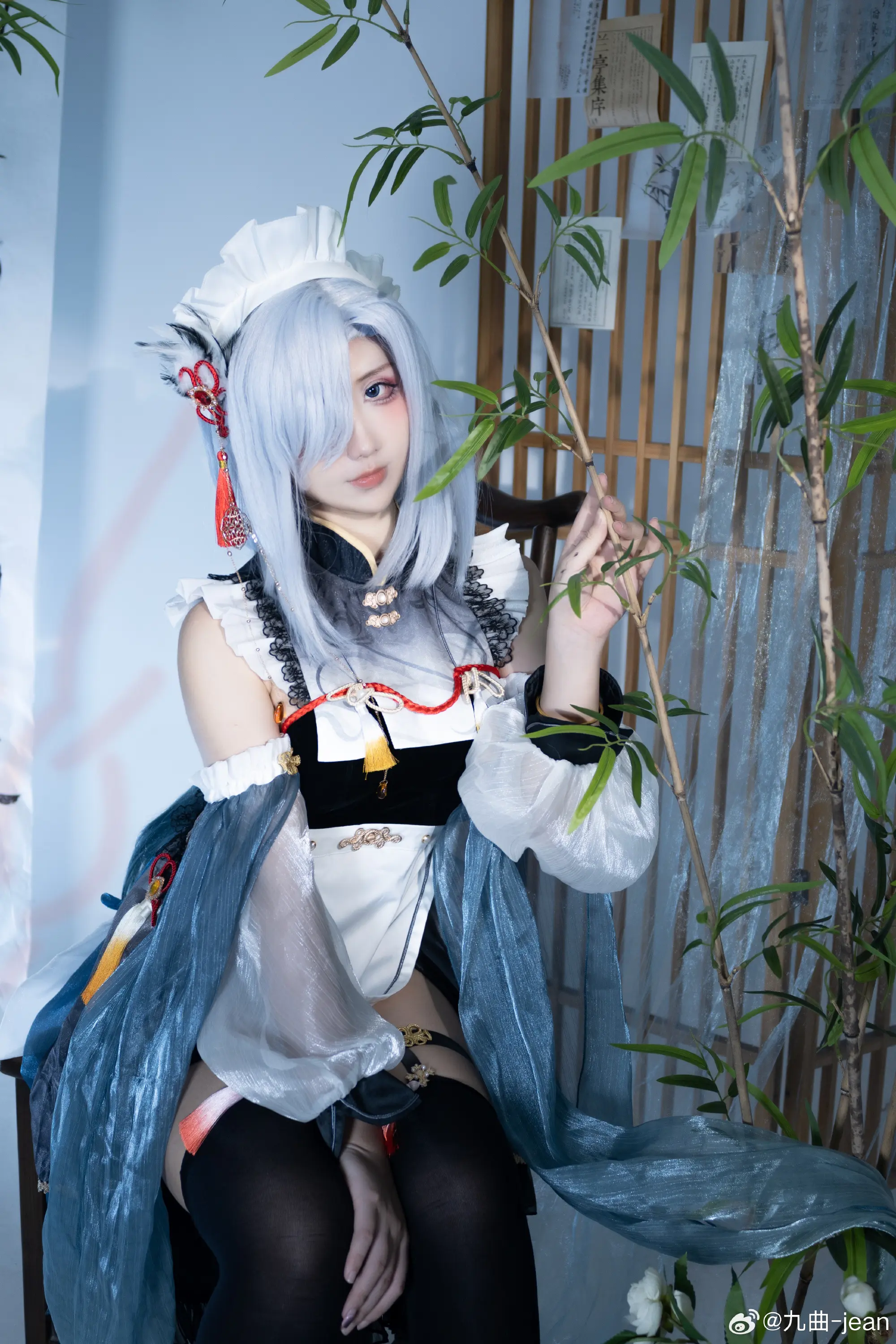 COSPLAY 女仆 申鹤 原神@九曲-jean-公众号小姨ai