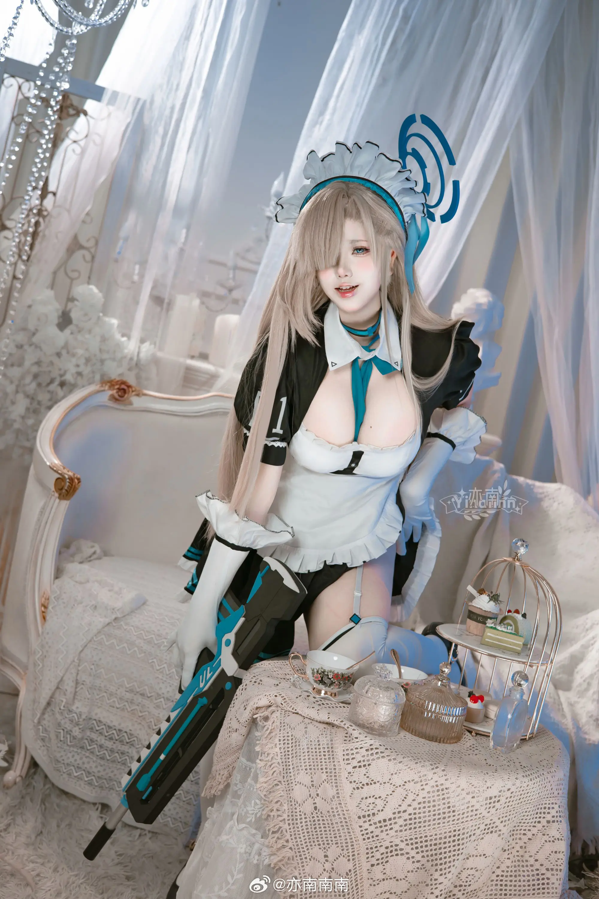 COSPLAY 蔚蓝档案 一之濑明日奈 角楯花凛@亦南南南-公众号小姨ai