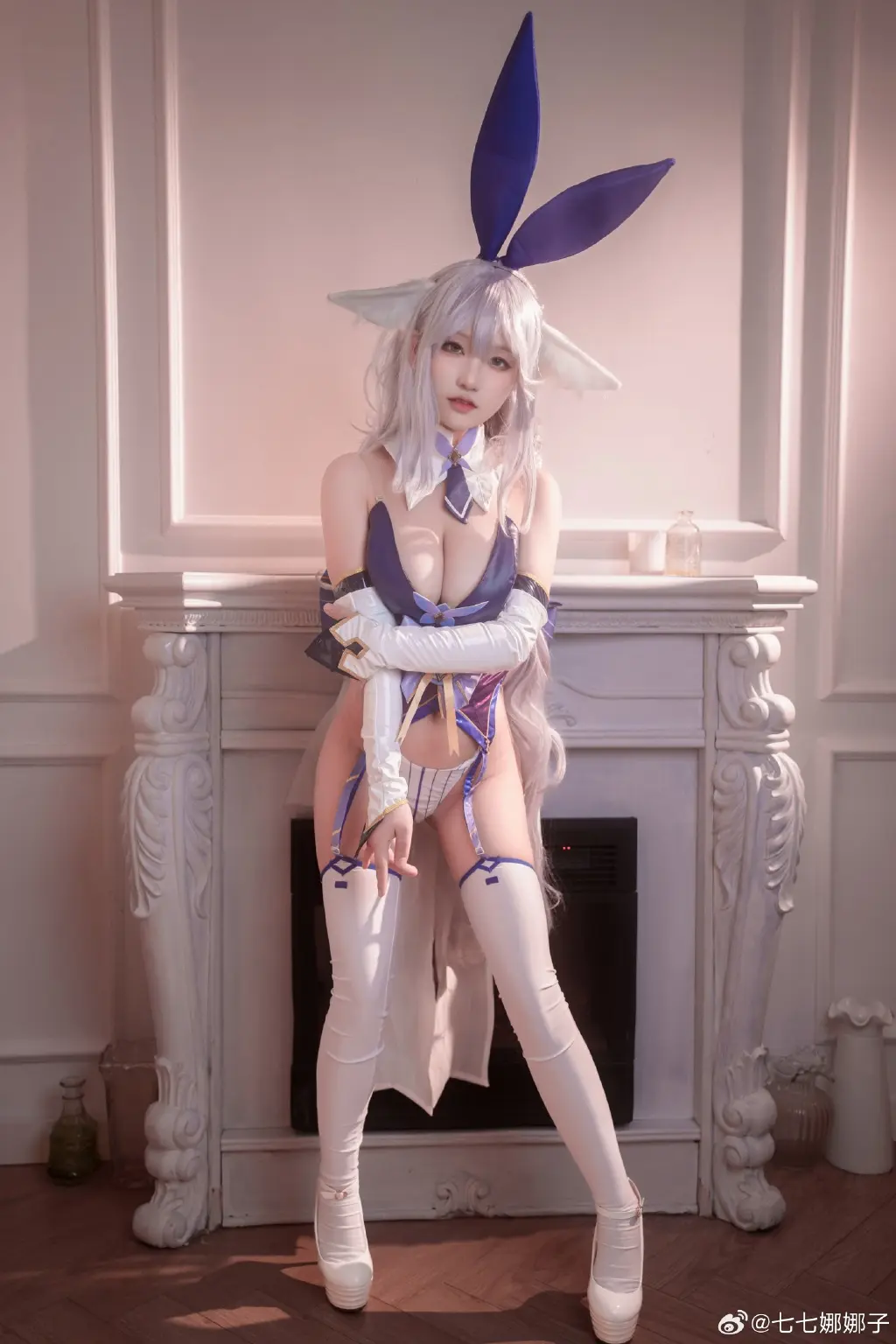 cosplay 指挥官喜欢这身新装扮吗？ 碧蓝航线 信浓同人兔女郎cos@七七娜娜子 COSPLAY-第3张