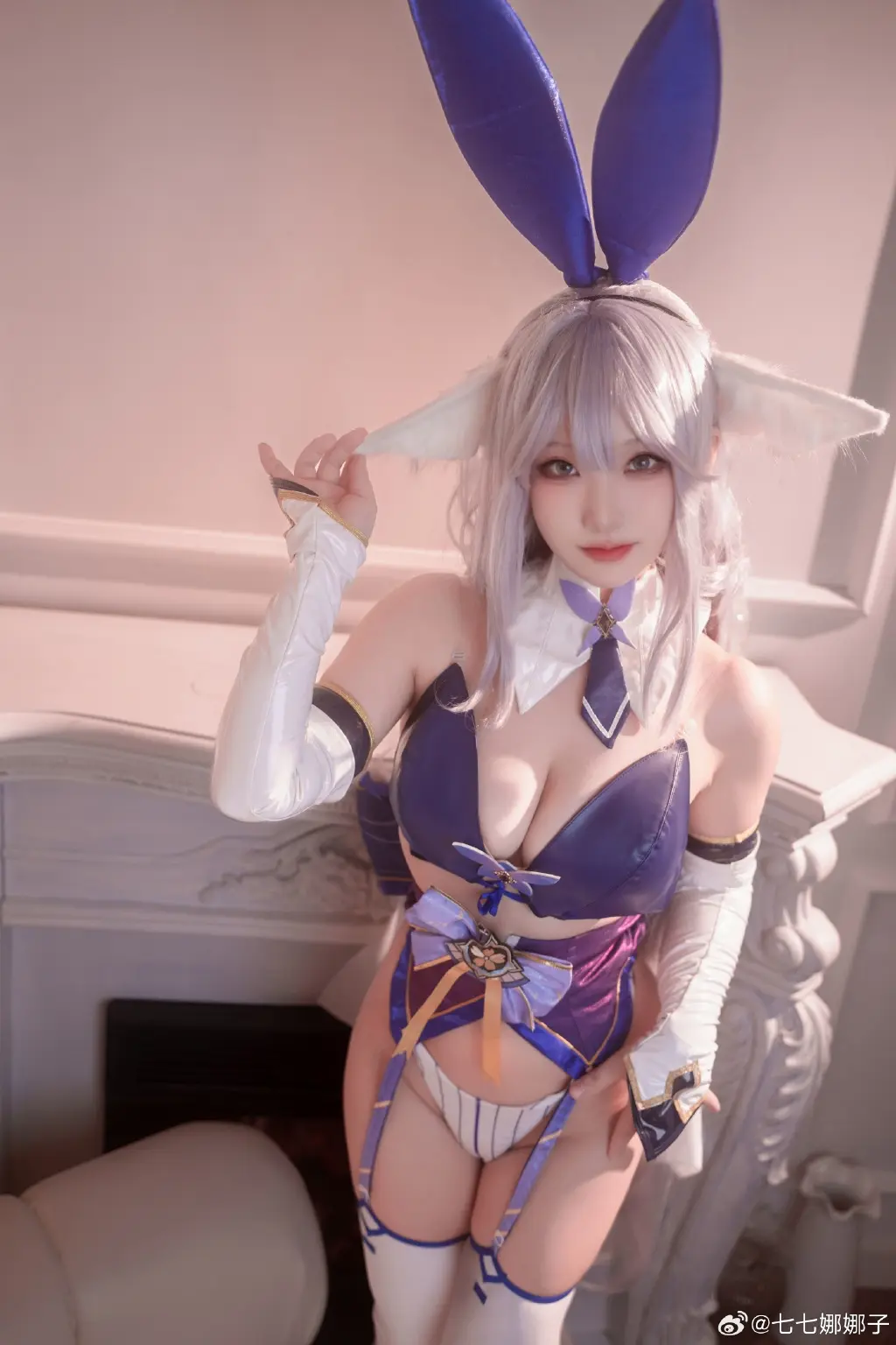 cosplay 指挥官喜欢这身新装扮吗？ 碧蓝航线 信浓同人兔女郎cos@七七娜娜子 COSPLAY-第5张