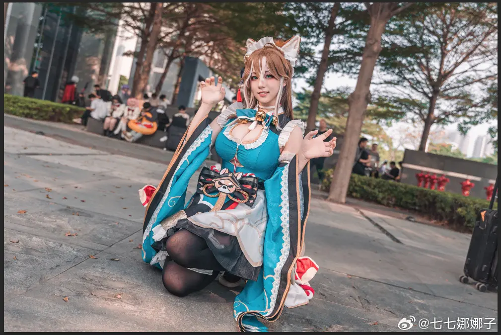 COSPLAY 希娜小姐女仆的返图来了～这套超可爱，希望下次漫展能多出作品吧～ 原神@七七娜娜子 COSPLAY-第4张