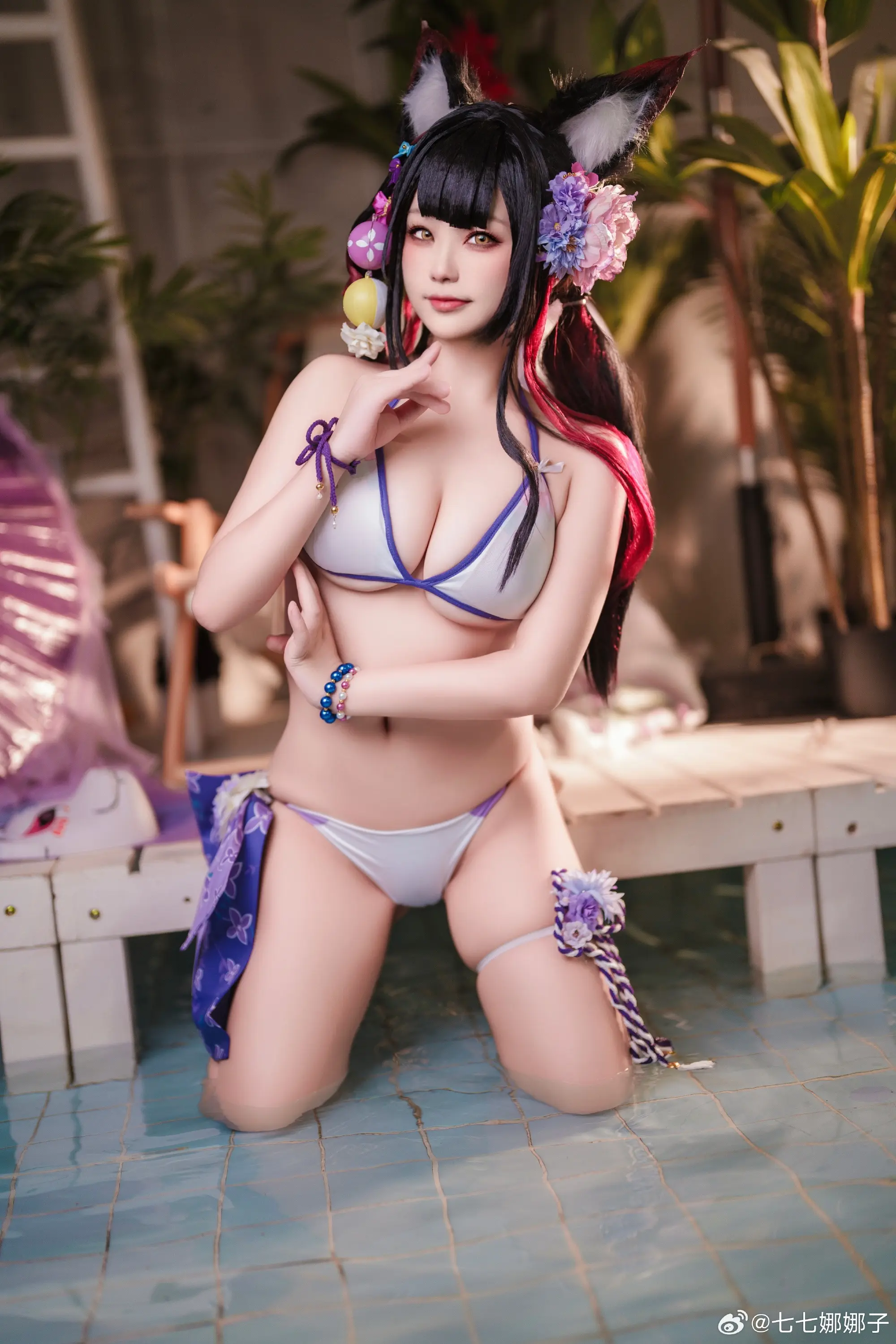 COSPLAY 碧蓝档案 狐坂若藻泳装水着cos@七七娜娜子 COSPLAY-第2张