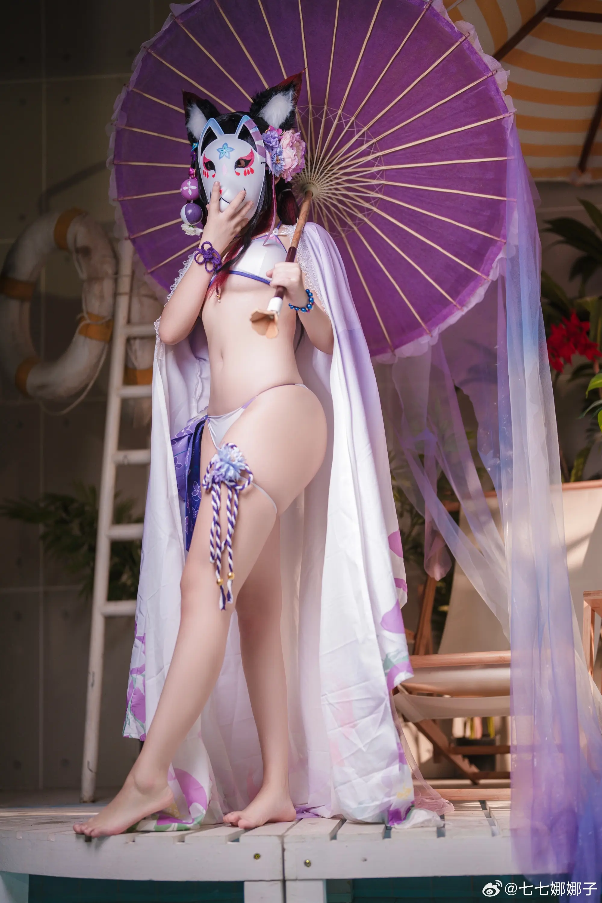 COSPLAY 碧蓝档案 狐坂若藻泳装水着cos@七七娜娜子 COSPLAY-第5张