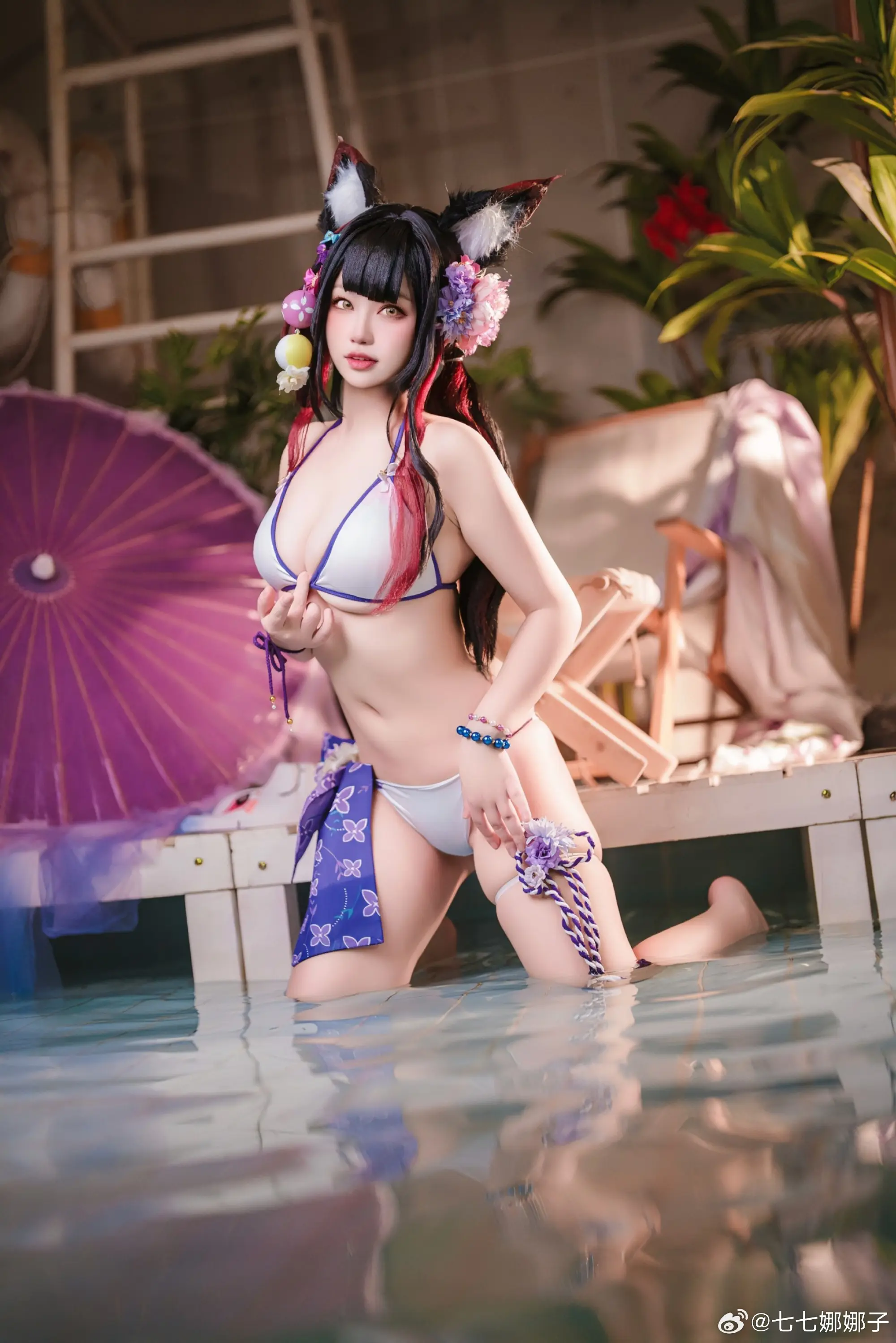 COSPLAY 碧蓝档案 狐坂若藻泳装水着cos@七七娜娜子 COSPLAY-第7张