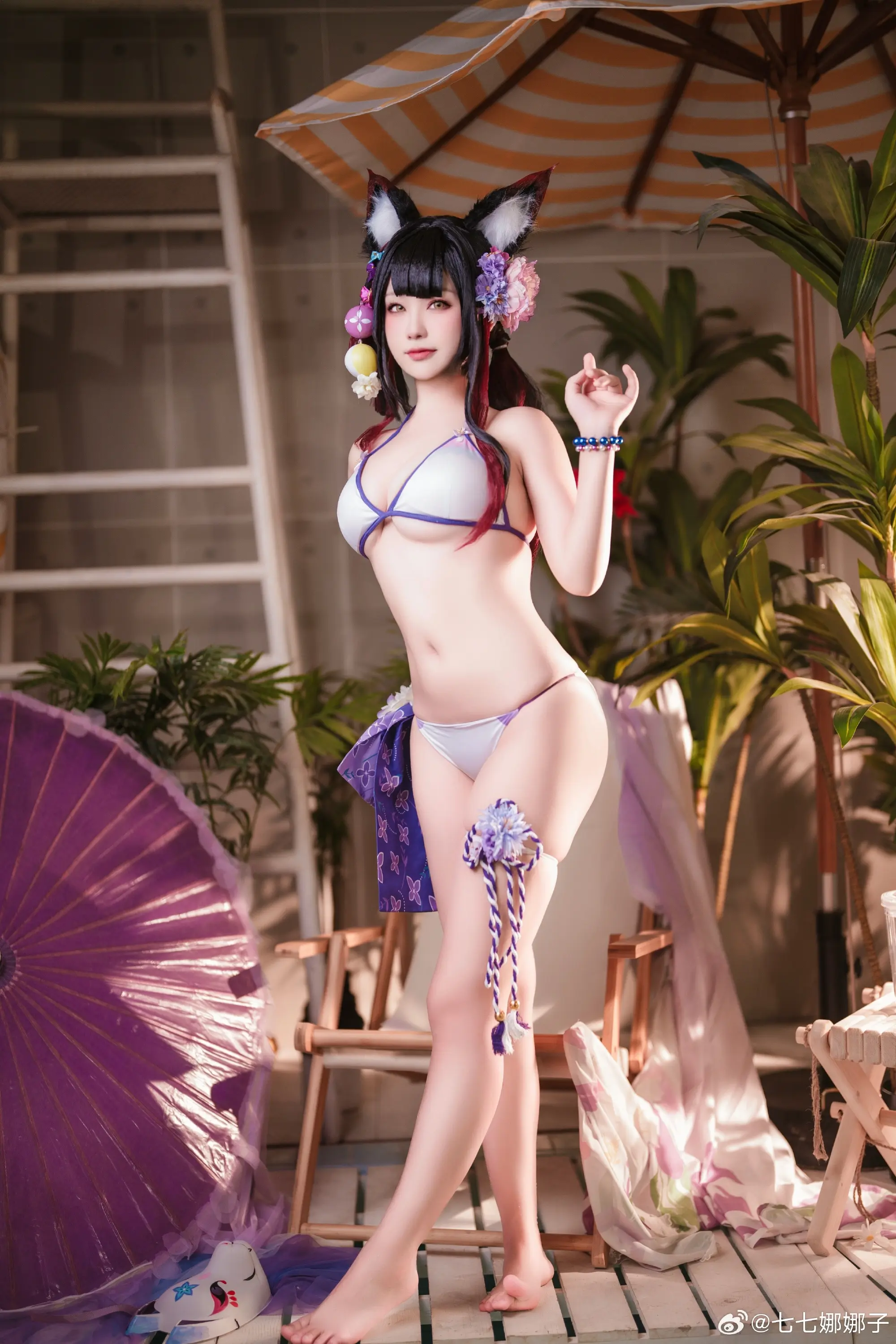 COSPLAY 碧蓝档案 狐坂若藻泳装水着cos@七七娜娜子 COSPLAY-第9张