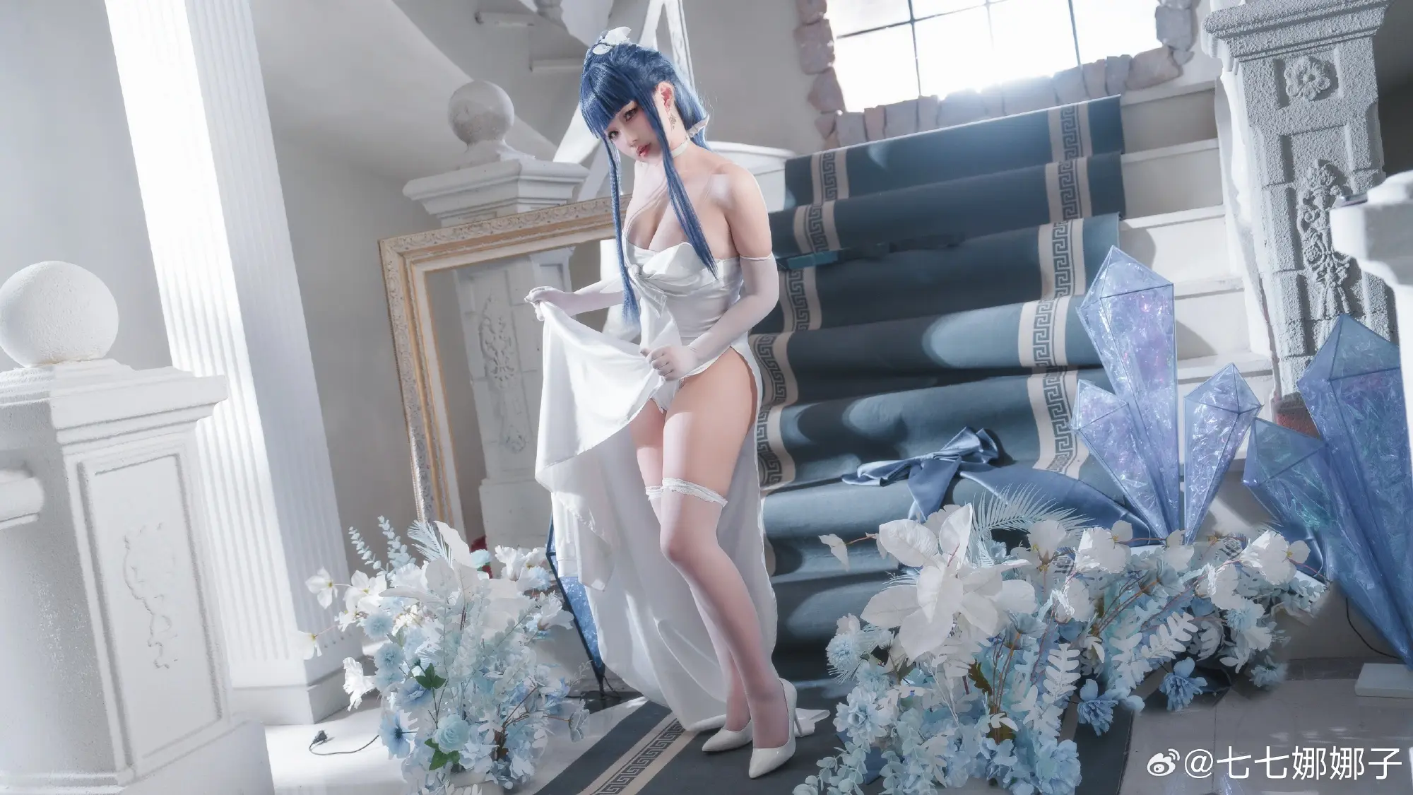 COSPLAY 晚礼服是我选的设计…！但说到底都是为了工作…！ 碧蓝档案 纱织cos@七七娜娜子 COSPLAY-第3张