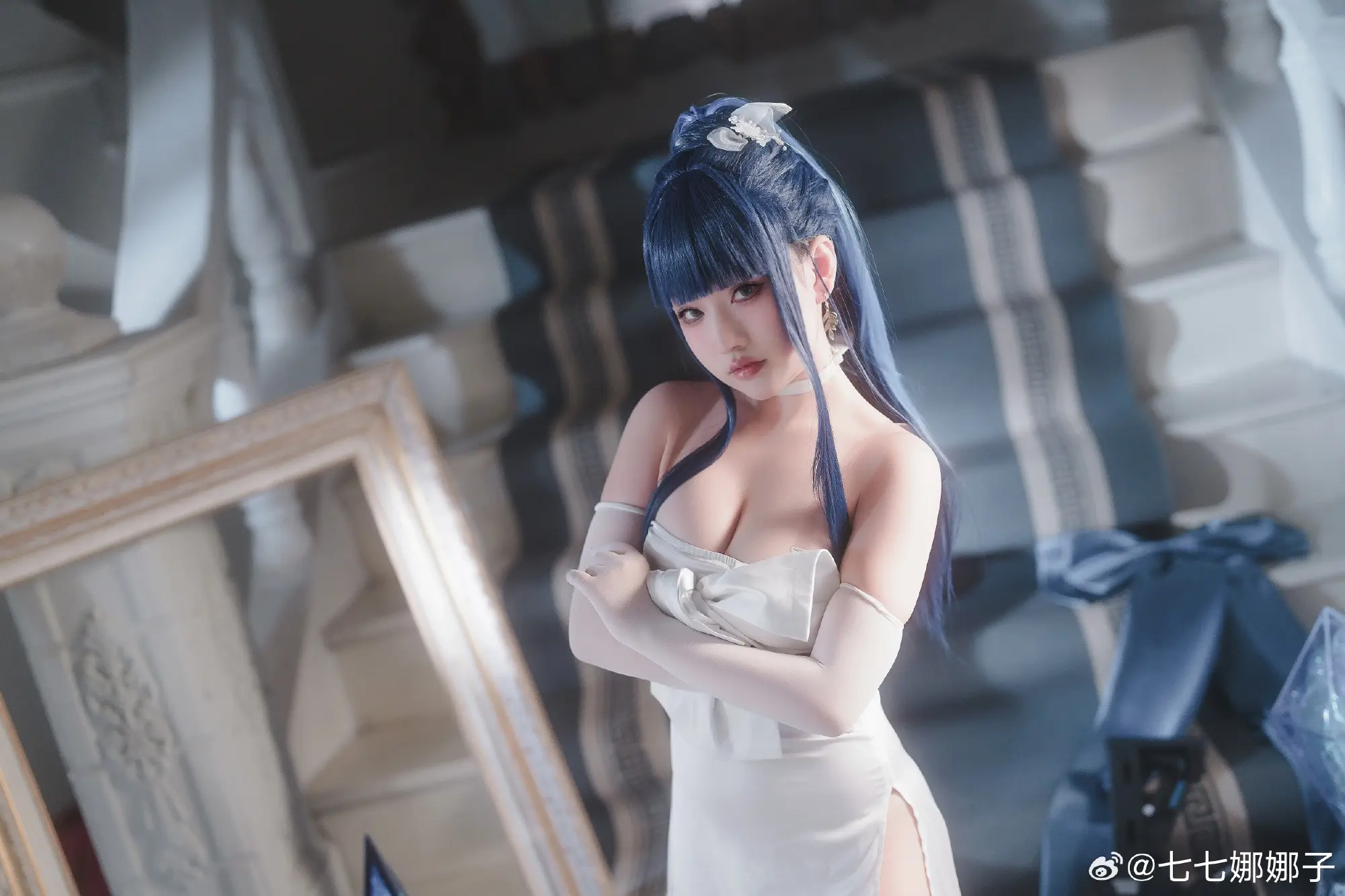 COSPLAY 晚礼服是我选的设计…！但说到底都是为了工作…！ 碧蓝档案 纱织cos@七七娜娜子-公众号小姨ai