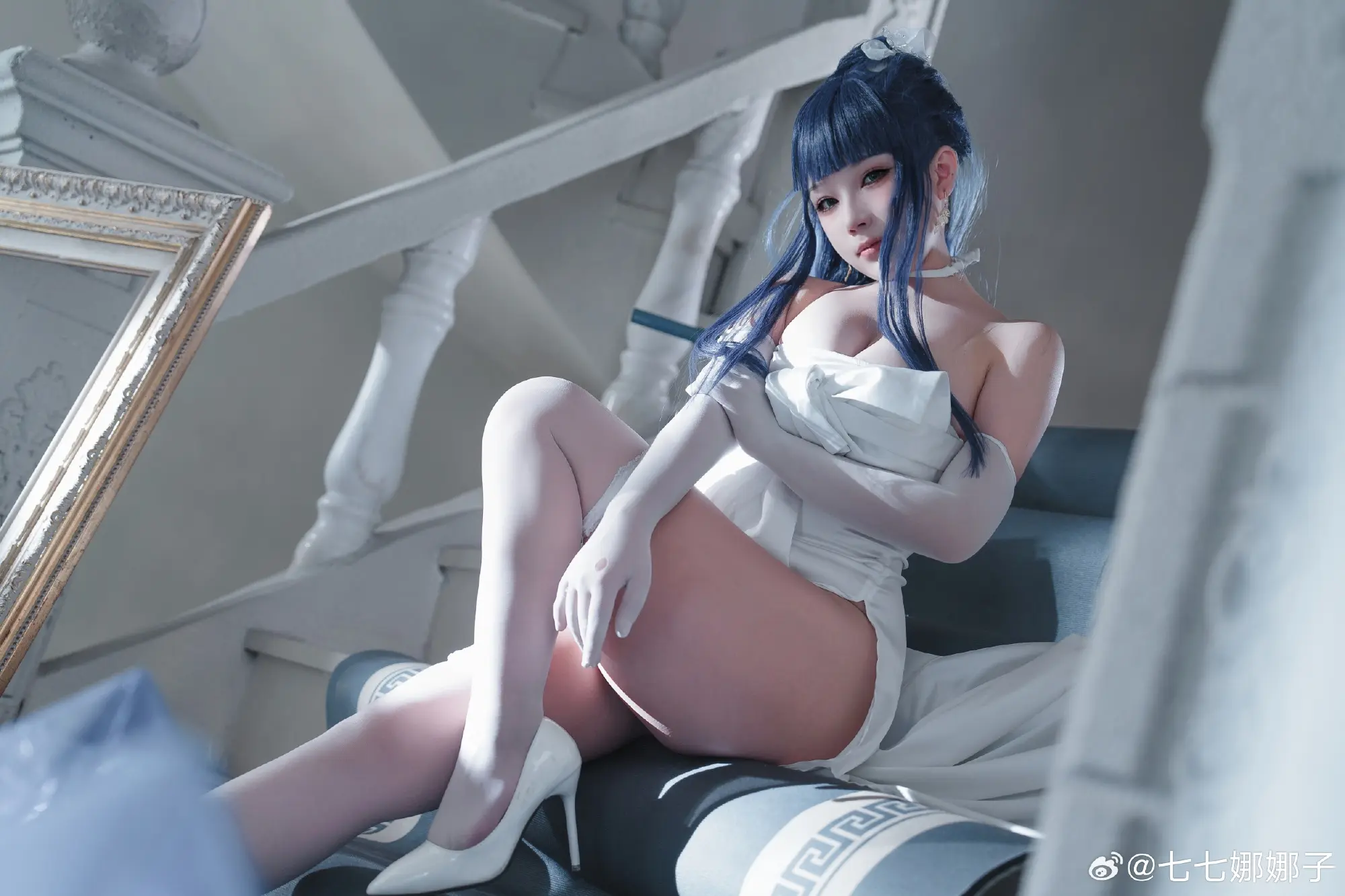 COSPLAY 晚礼服是我选的设计…！但说到底都是为了工作…！ 碧蓝档案 纱织cos@七七娜娜子 COSPLAY-第2张