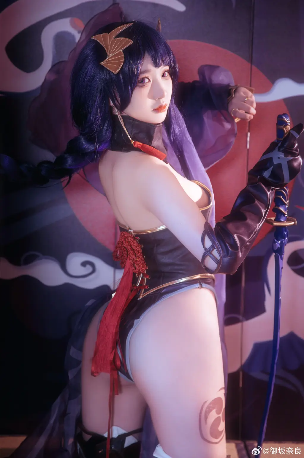 cosplay 最近大家都在问这套图所以再发一下٩(๑`н´๑)۶ 原神 雷电将军@御坂奈良-公众号小姨ai