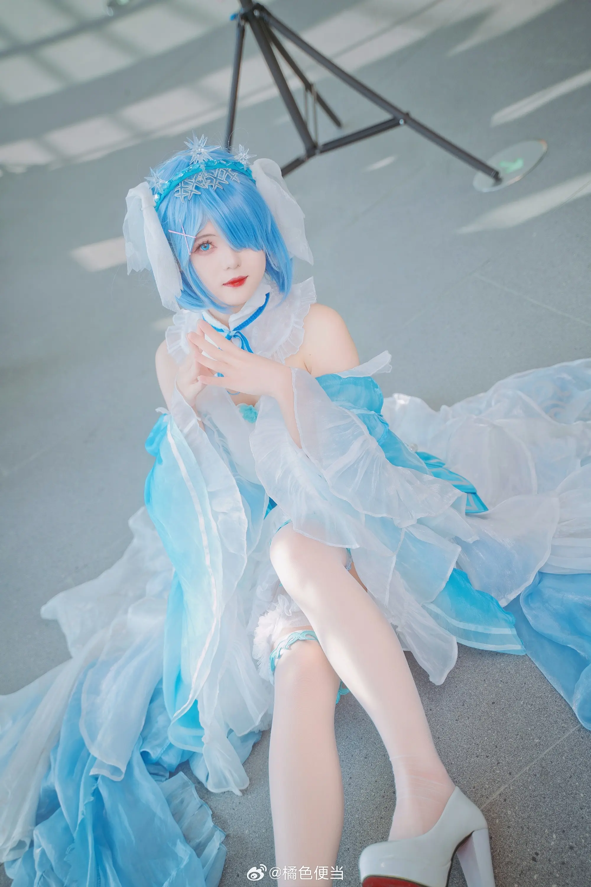 cosplay 蕾姆冰晶礼服cos@橘色便当 COSPLAY-第2张