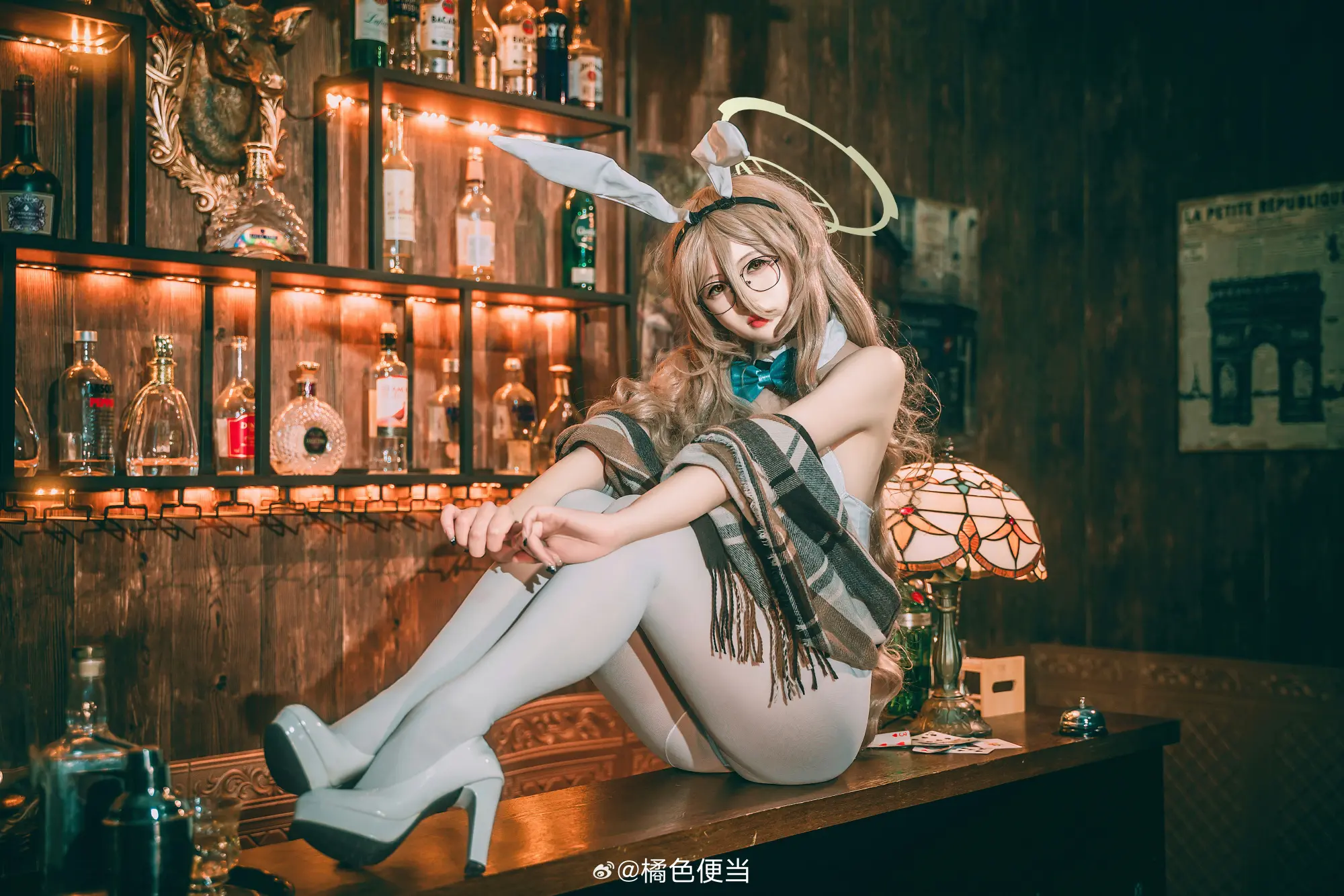 COSPLAY 碧蓝档案 室笠朱音兔女郎cos 朱音@橘色便当 COSPLAY-第4张