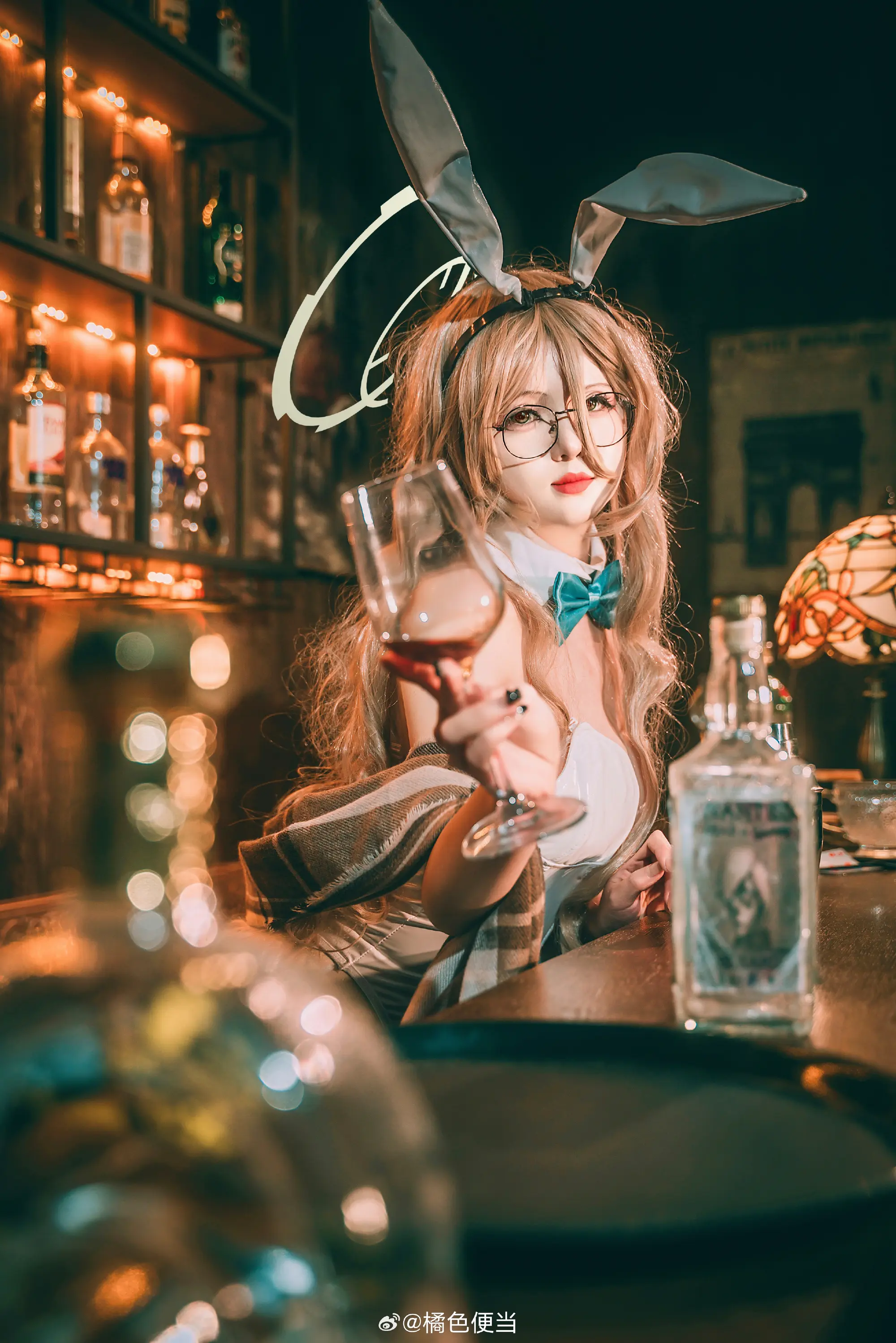 COSPLAY 碧蓝档案 室笠朱音兔女郎cos 朱音@橘色便当 COSPLAY-第6张