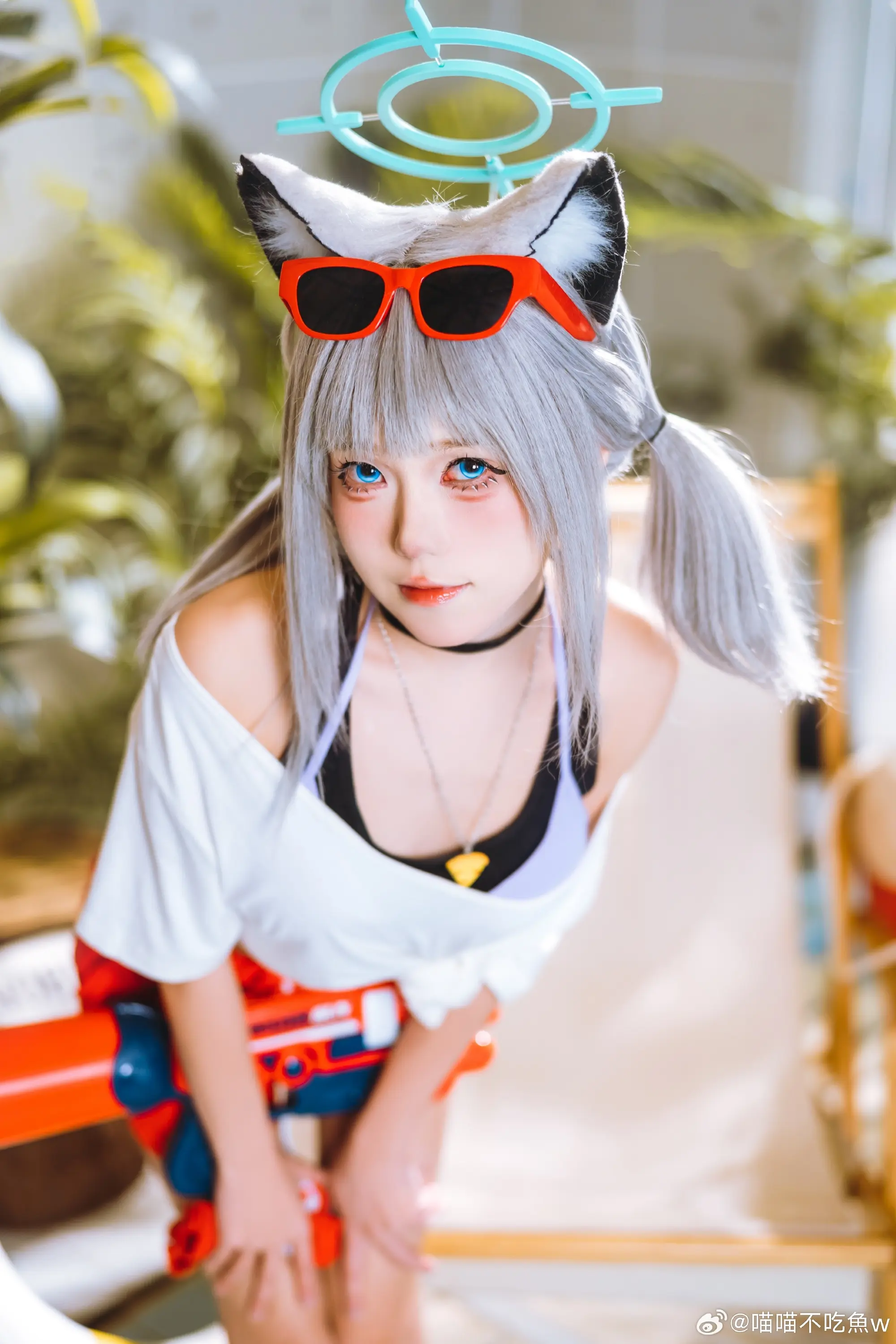 COSPLAY sensei有没有去次必胜客呢 蔚蓝档案 砂狼白子@喵喵不吃魚w-公众号小姨ai
