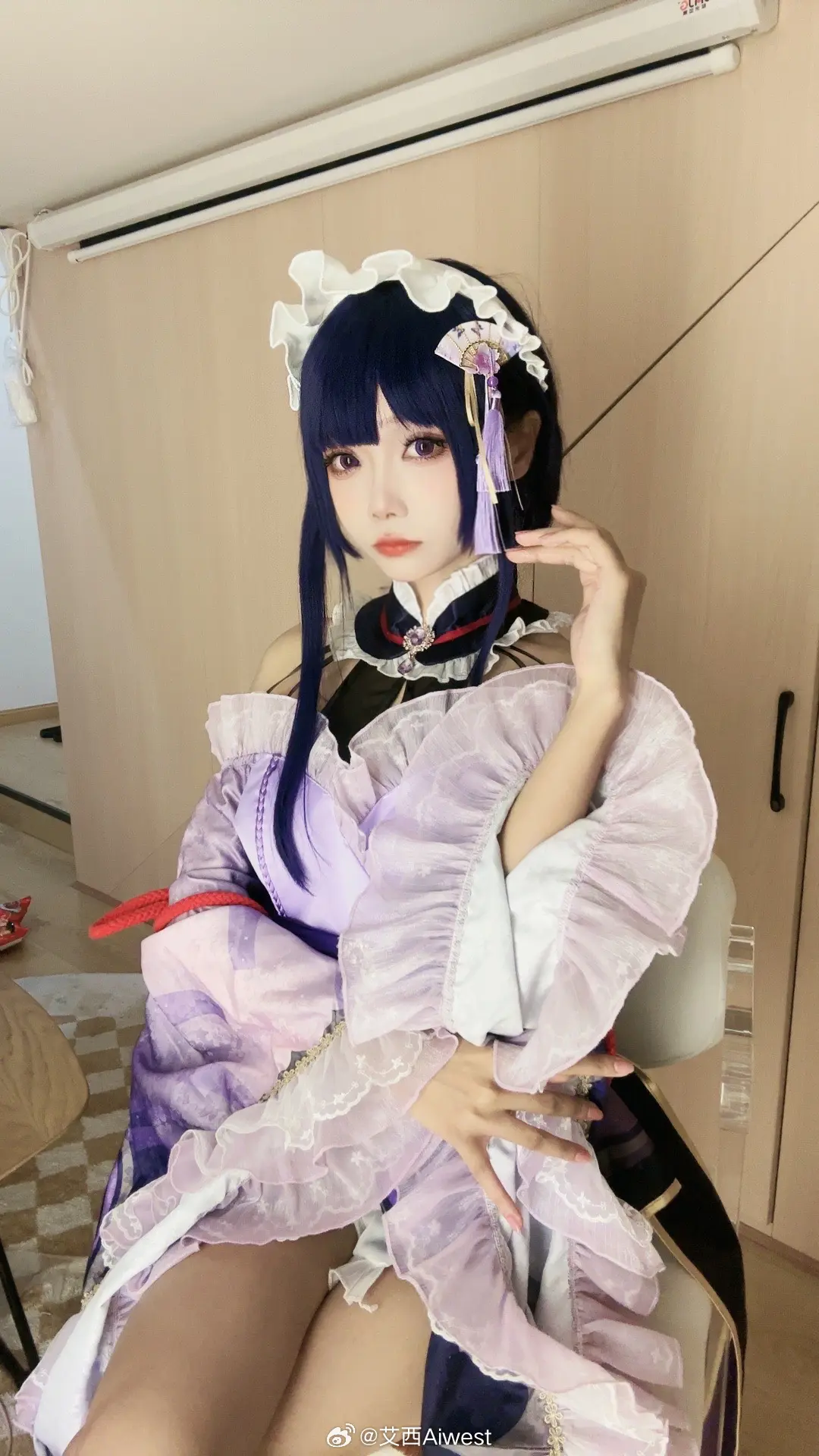 女仆装可以穿，但是不能给你做饭 雷电将军 cos 原神@艾西Aiwest-公众号小姨ai