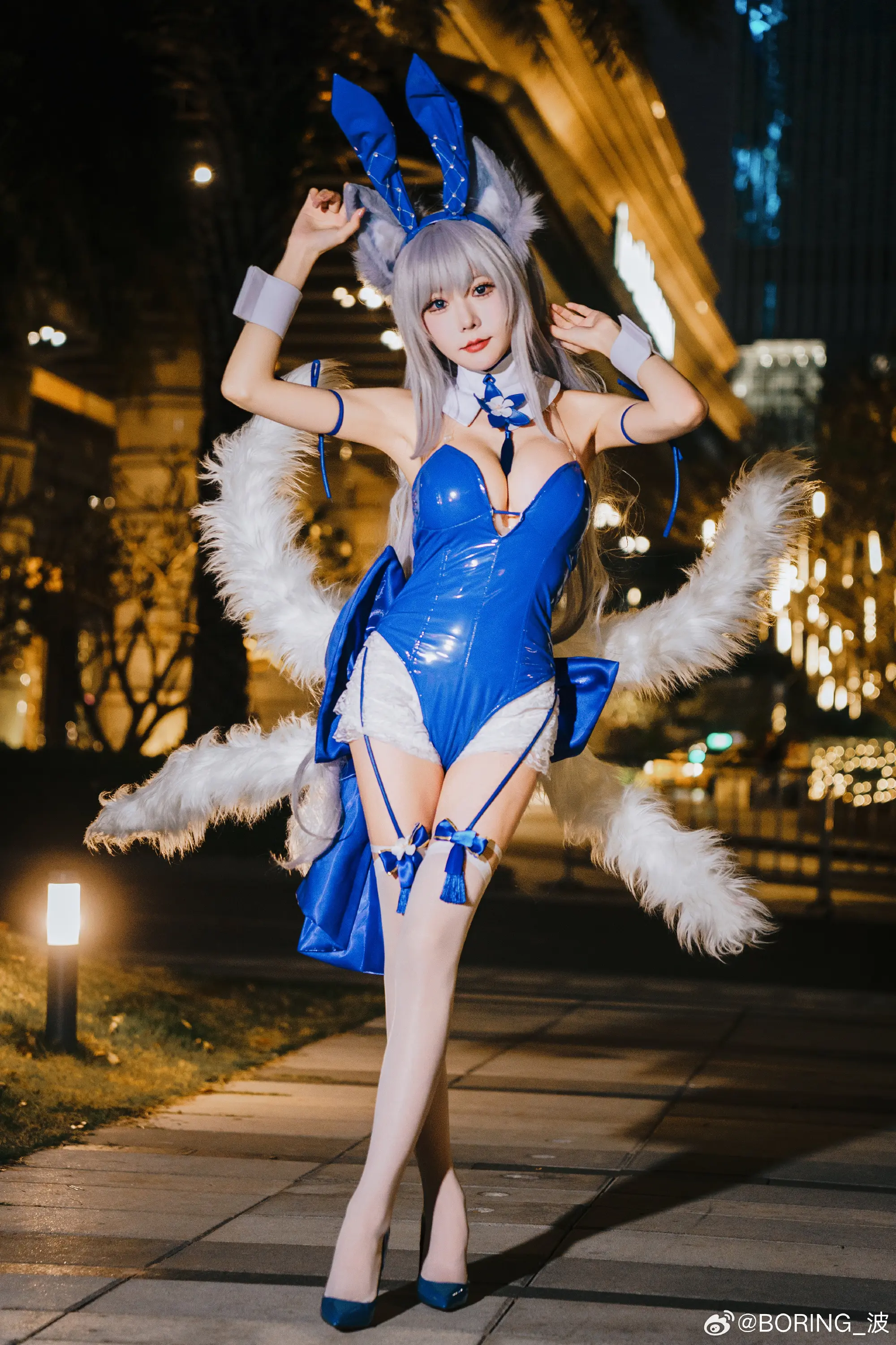 cosplay 猜猜有几条尾巴？碧蓝航线@香草喵露露_-公众号小姨ai