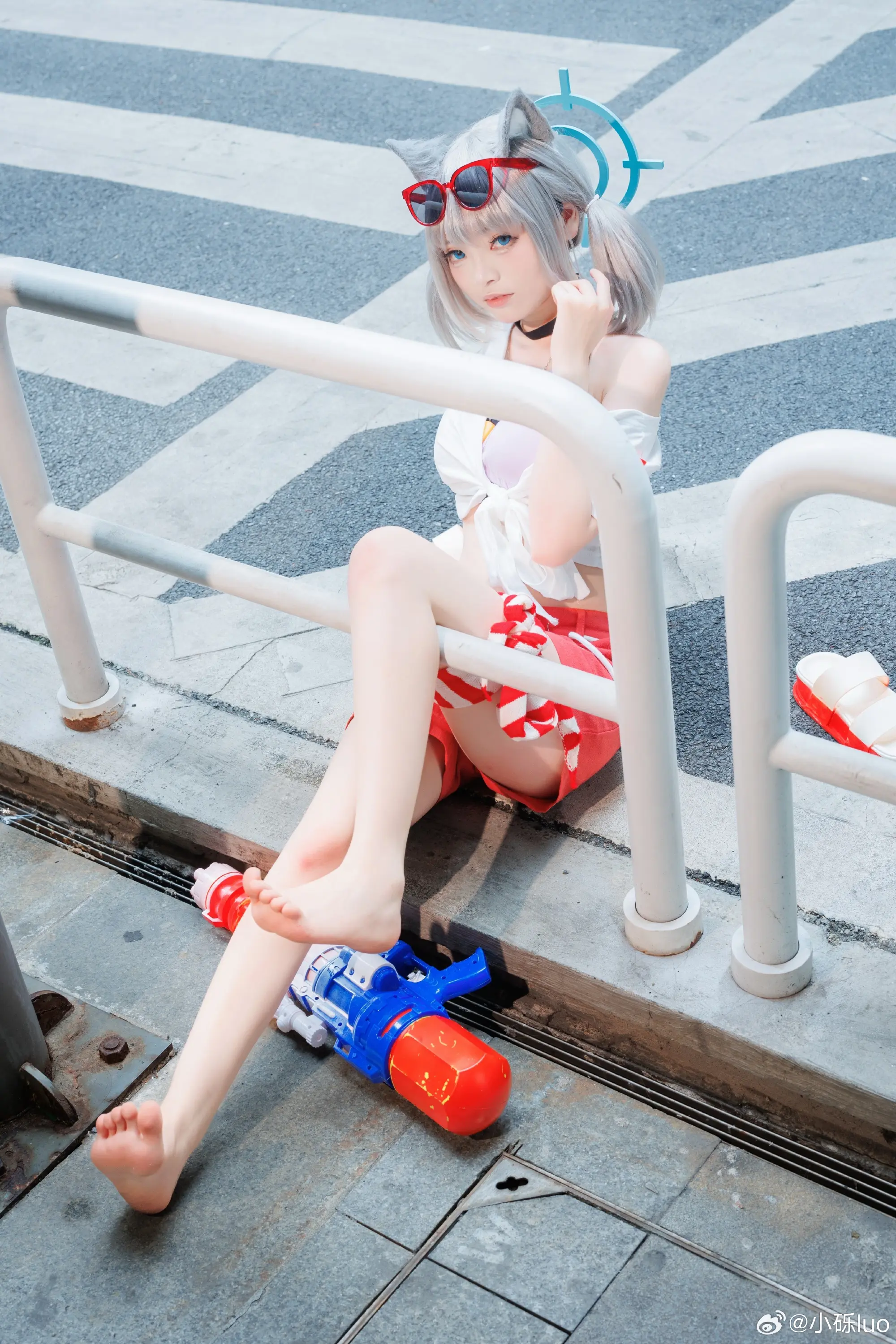 COSPLAY 必胜客白子来咯～ 蔚蓝档案 砂狼白子@小砾luo-公众号小姨ai