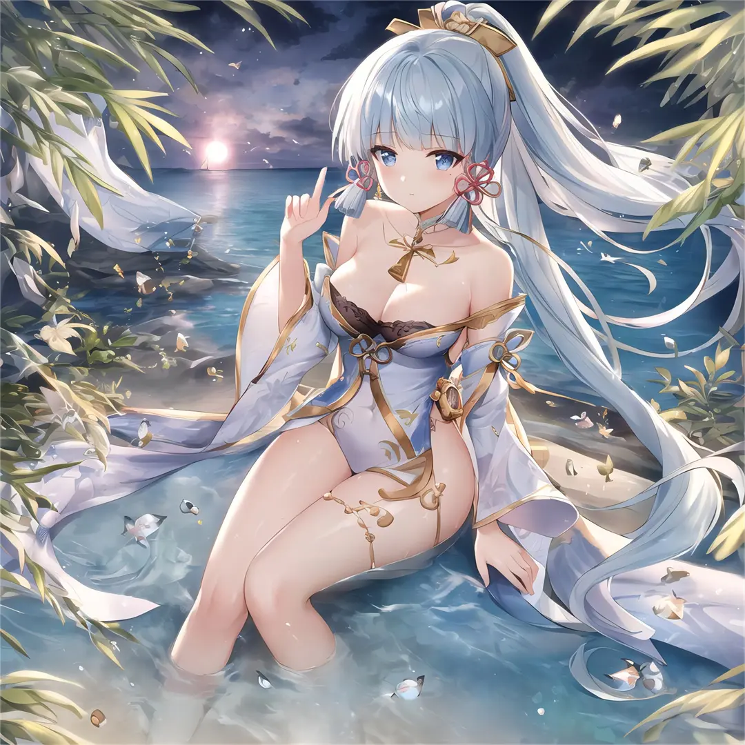P站插画 AI生成 原创 原神 神里凌华再次登场~@她是寂寞-公众号小姨ai